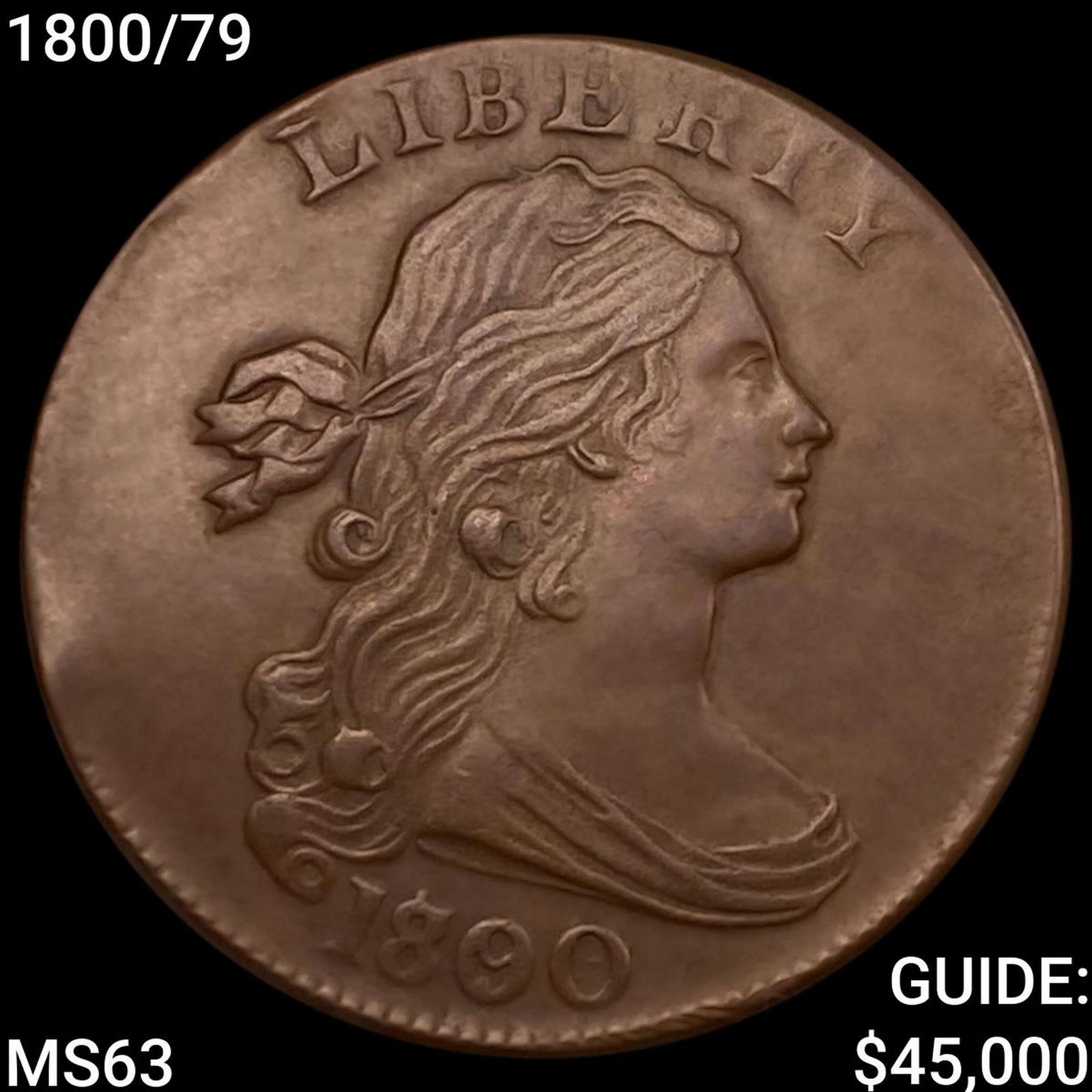 1800/79 Draped Bust Large Cent CHOICE BU (1 of 2)