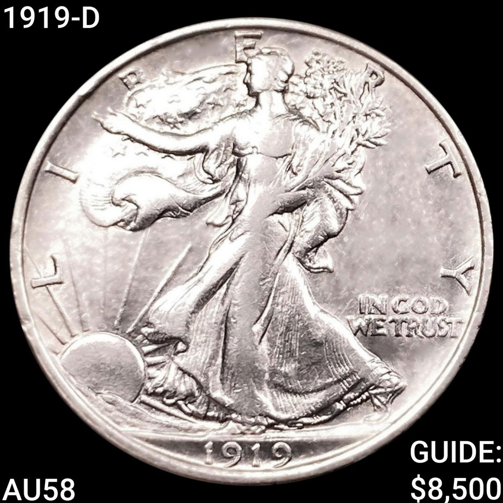 1919-D Walking Liberty Half Dollar CHOICE AU (1 of 2)