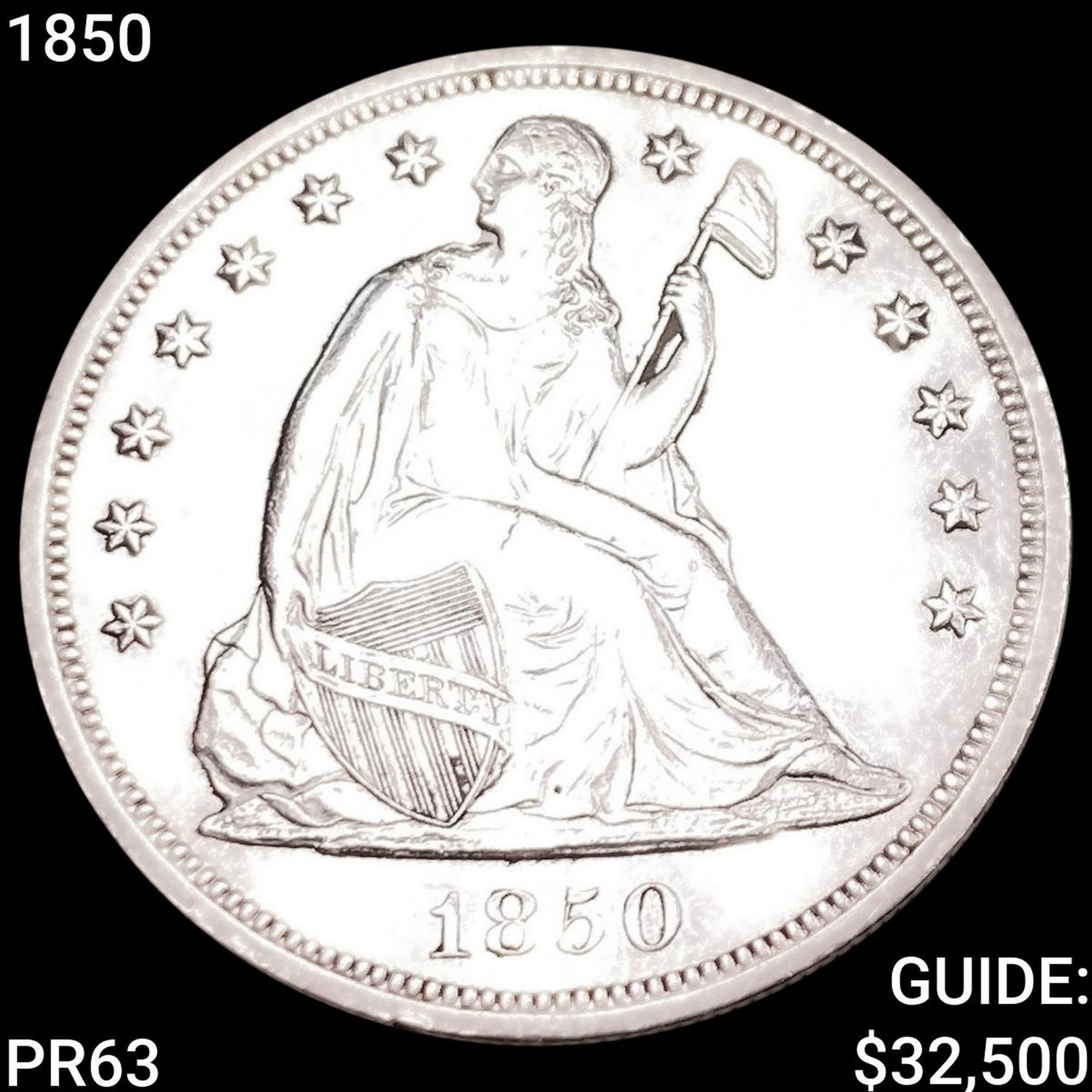 1850 Seated Liberty Dollar CHOICE PROOF (1 of 4)