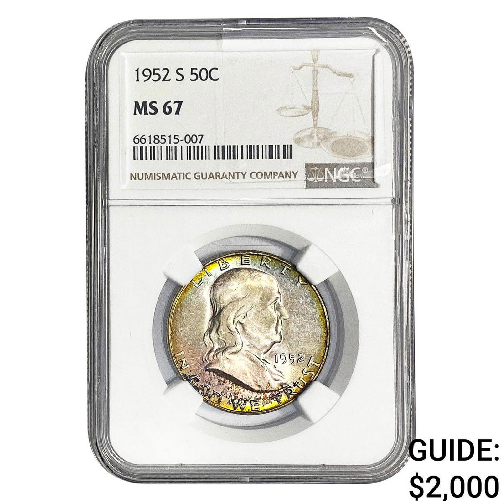 1952-S Franklin Half Dollar NGC MS67 (1 of 2)