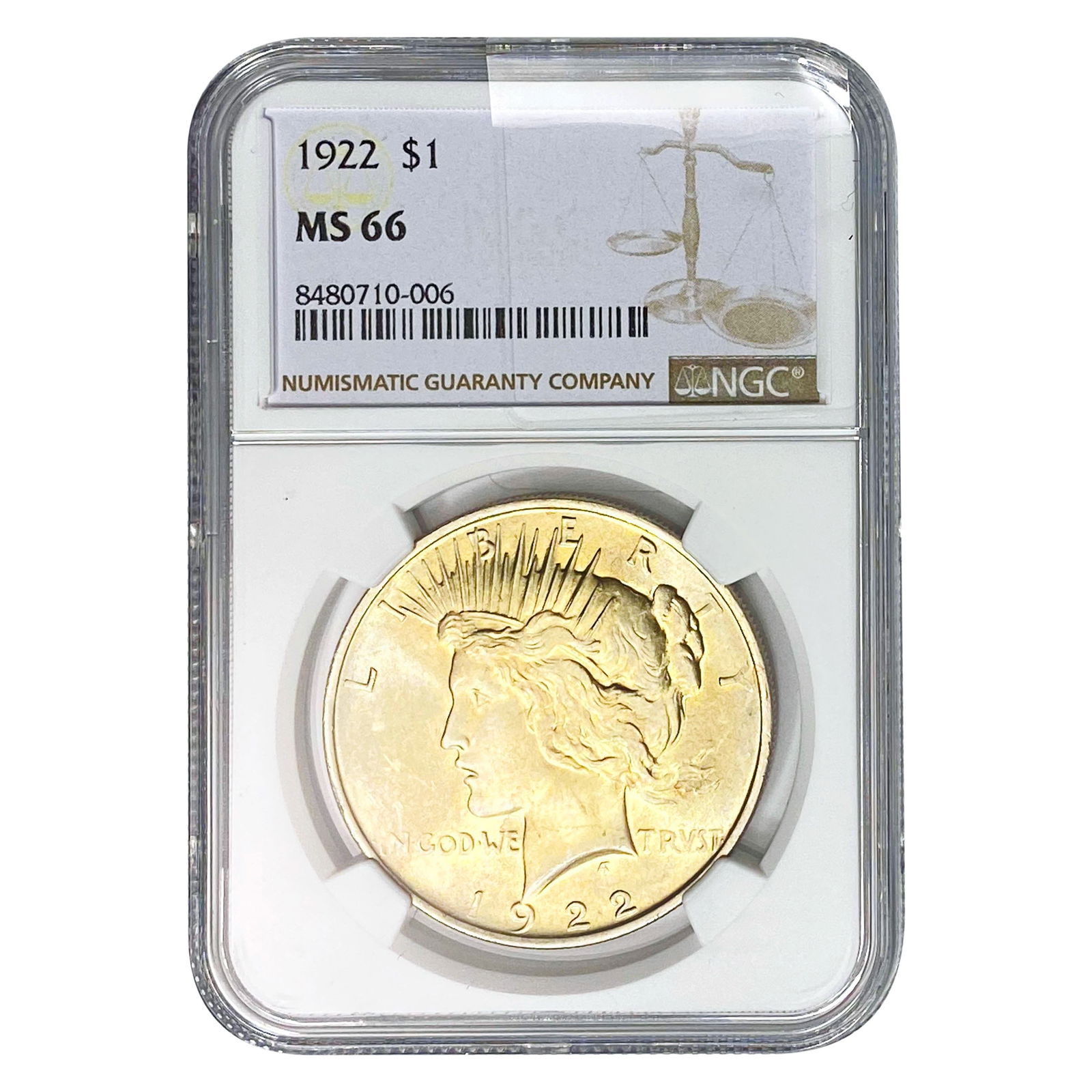 1922 Silver Peace Dollar NGC ms66 (1 of 2)
