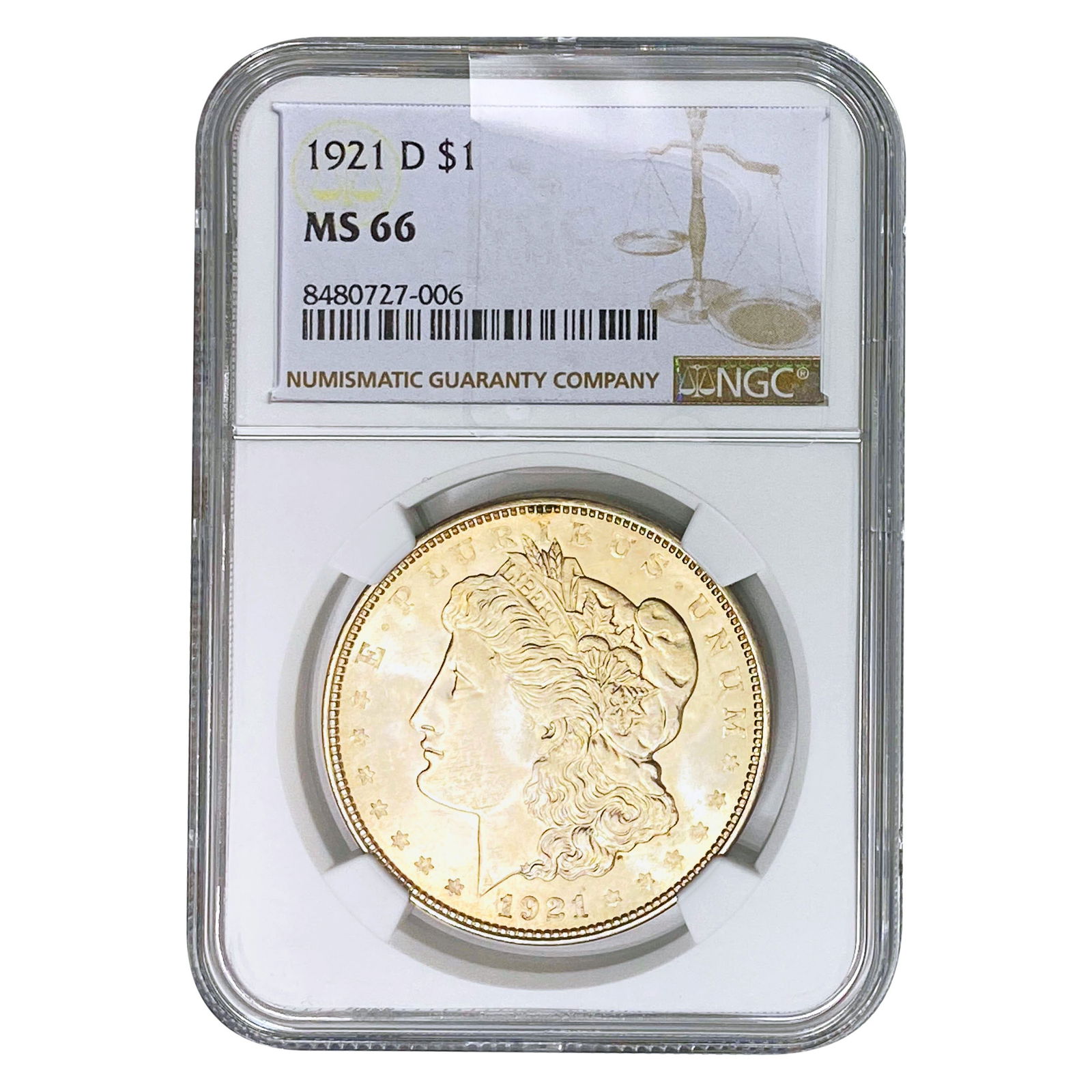 1921-D Morgan Silver Dollar NGC MS66 (1 of 2)