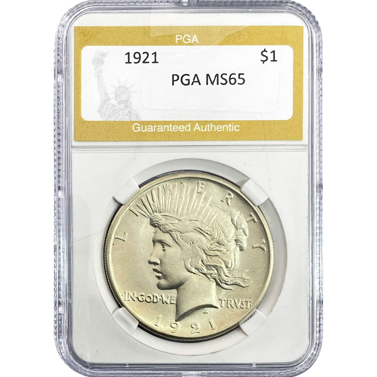 1921 Silver Peace Dollar PGA MS65 (1 of 2)