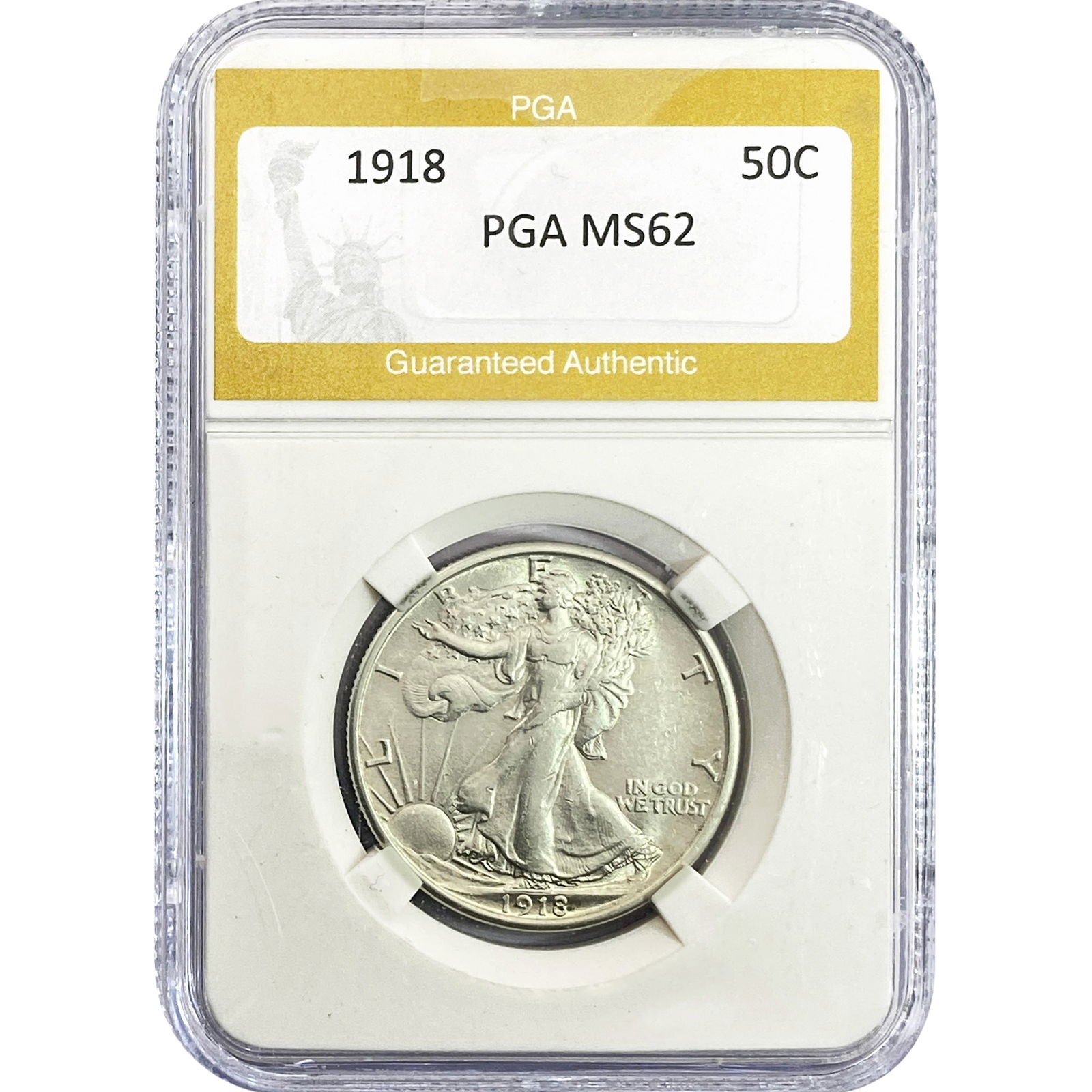 1918 Walking Liberty Half Dollar PGA MS62 (1 of 2)