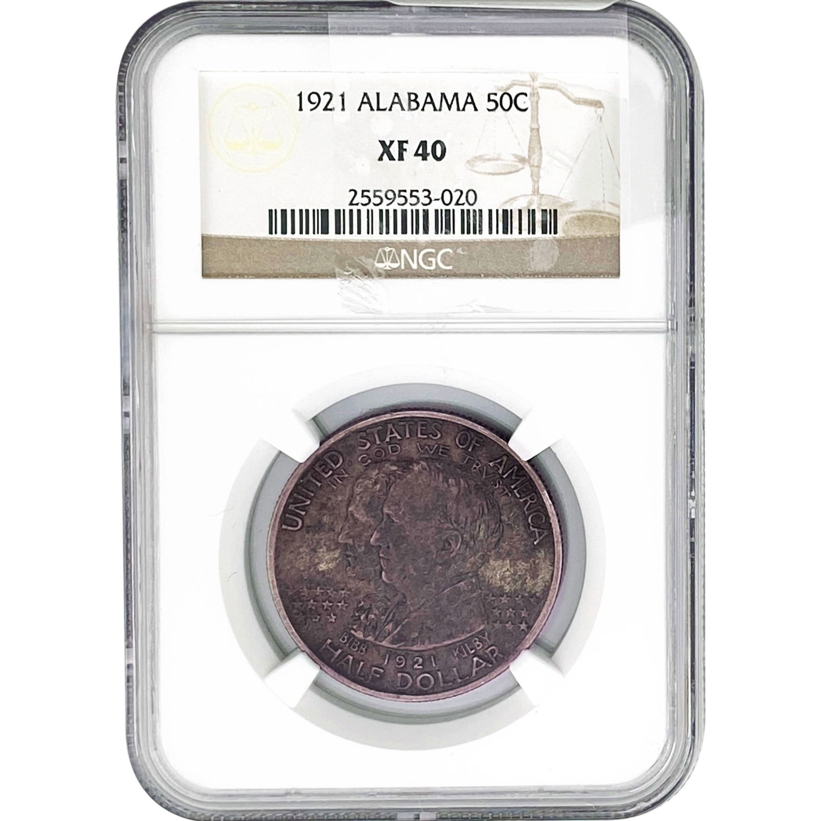 1921 Alabama Half Dollar NGC XF40: 1921 Alabama Half Dollar NGC XF40