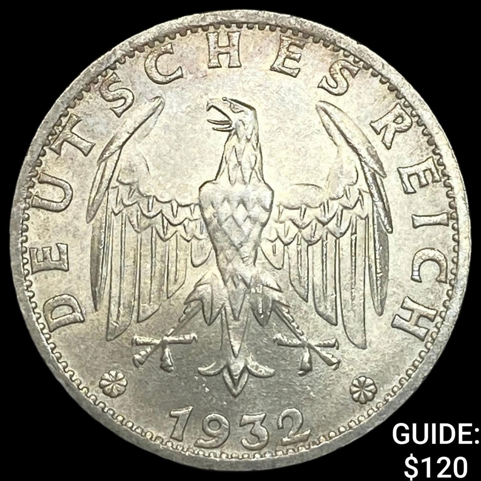 1932-D Germany Silver 3 Reichsmark UNCIRCULATED: 1932-D Germany Silver 3 Reichsmark UNCIRCULATED