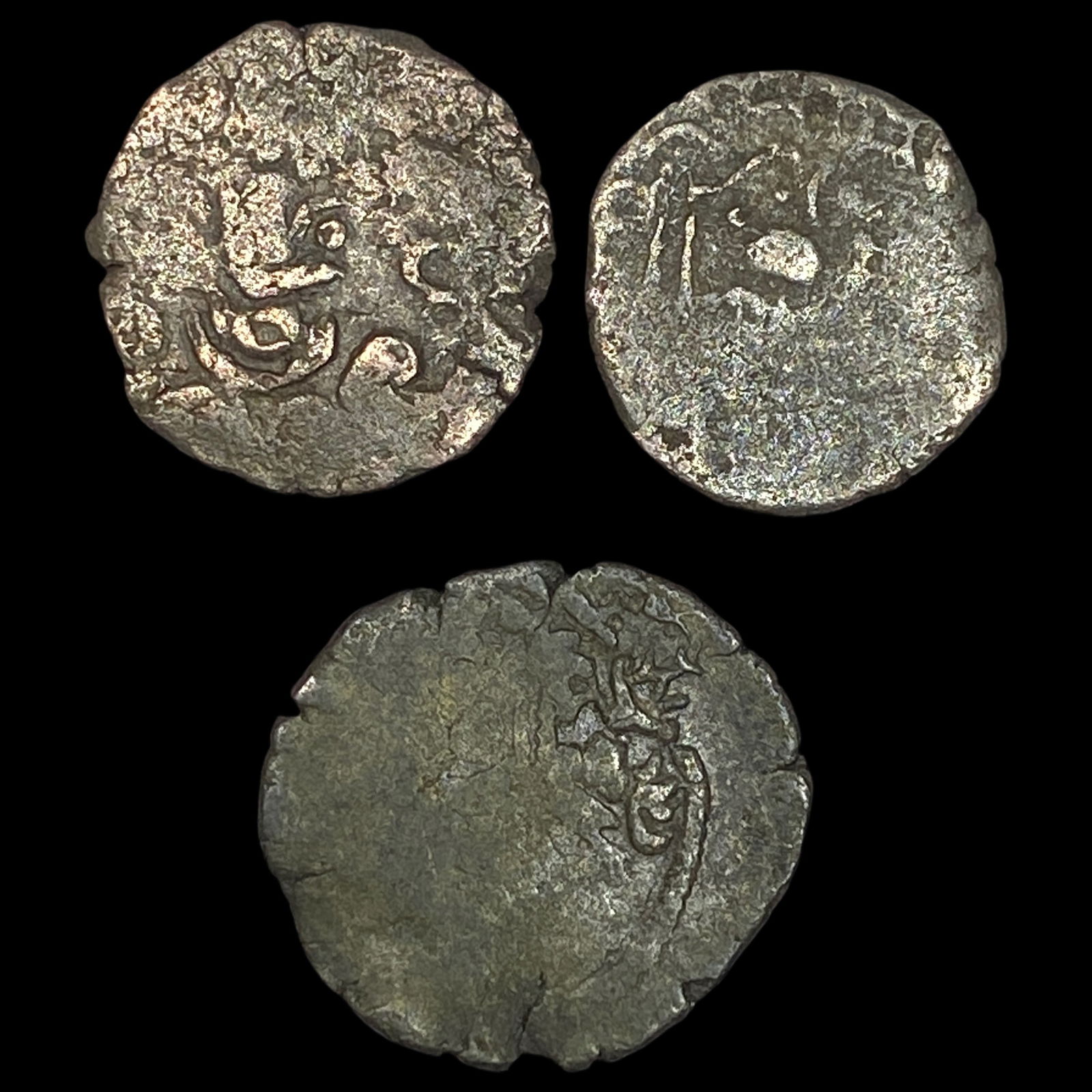 [3 Coins]780-980 AD Pratihara Empire Silver Drachm NEARLY UNCIRCULATED (1 of 2)