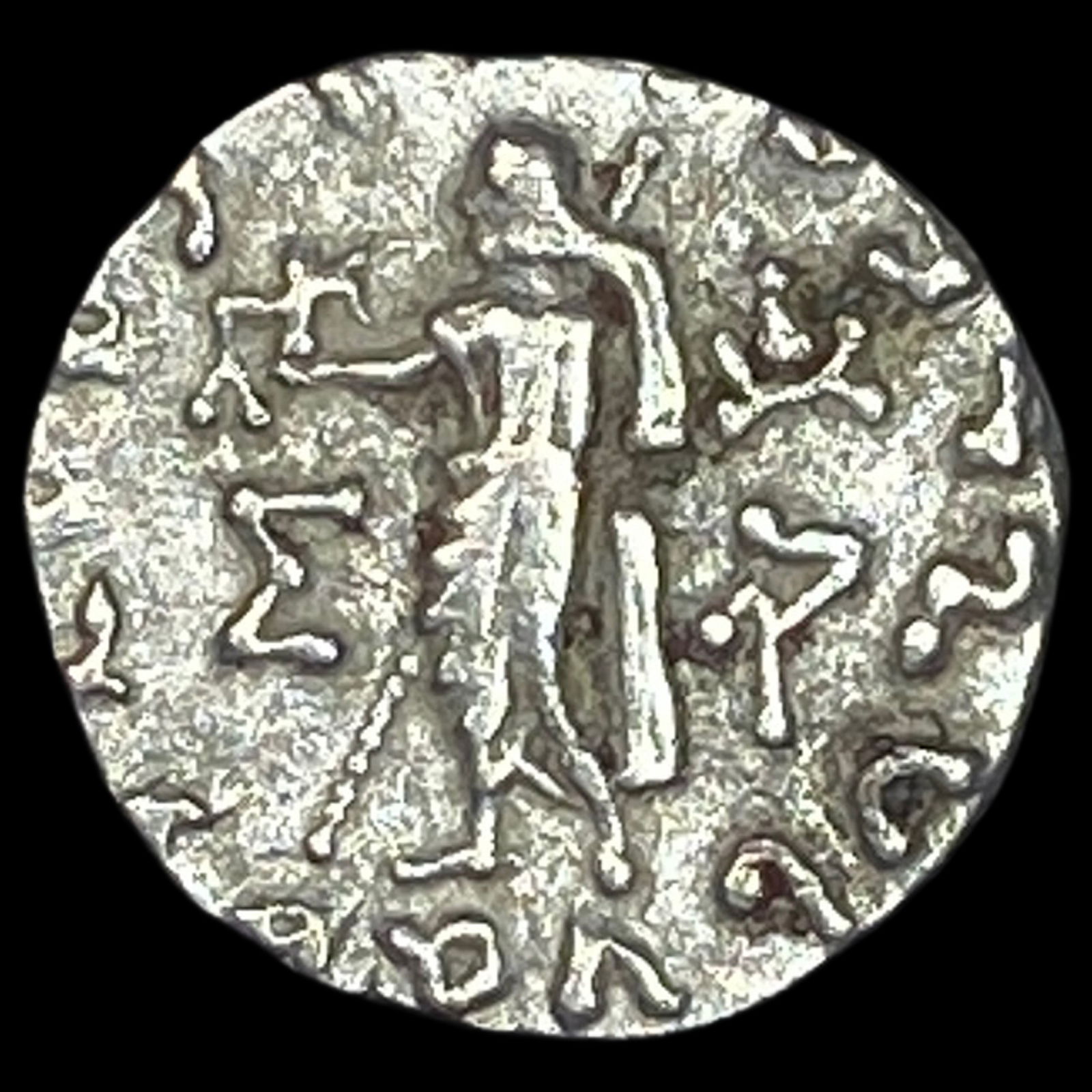 58-12 BC Indo-Scythian Silver Drachm NEARLY UNCIRCULATED (1 of 2)