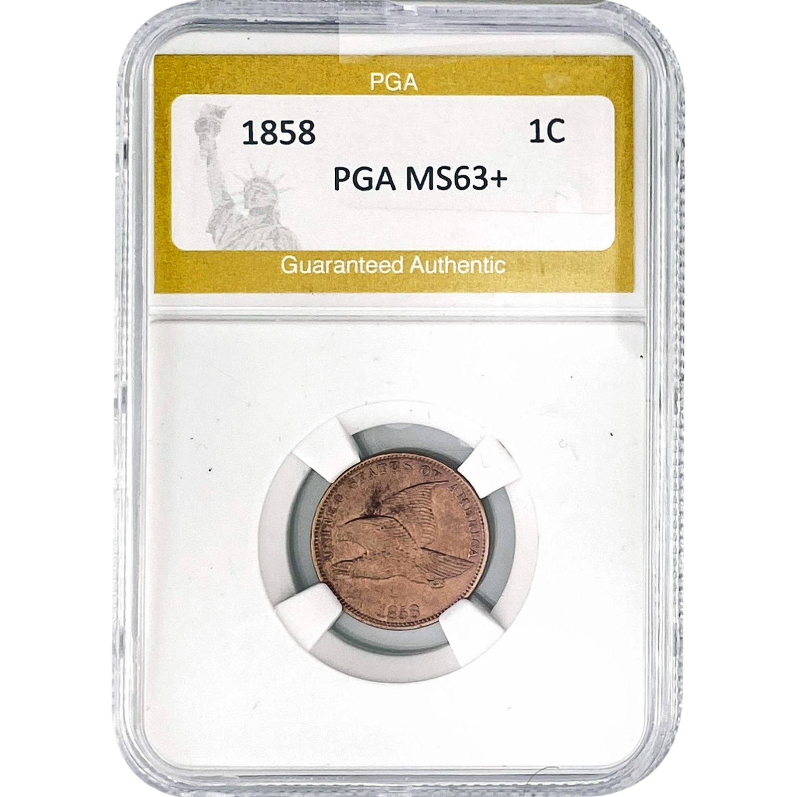 1858 Flying Eagle Cent PGA MS63+ (1 of 2)