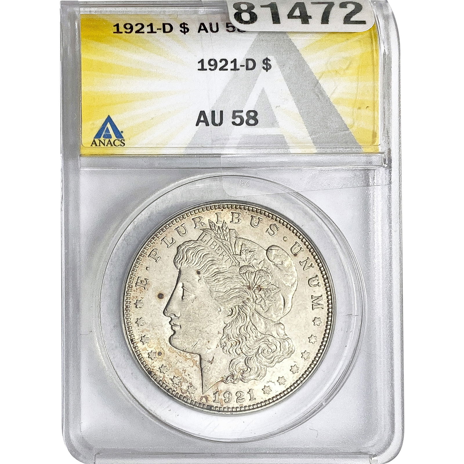 1921-D Morgan Silver Dollar ANACS AU58 (1 of 2)