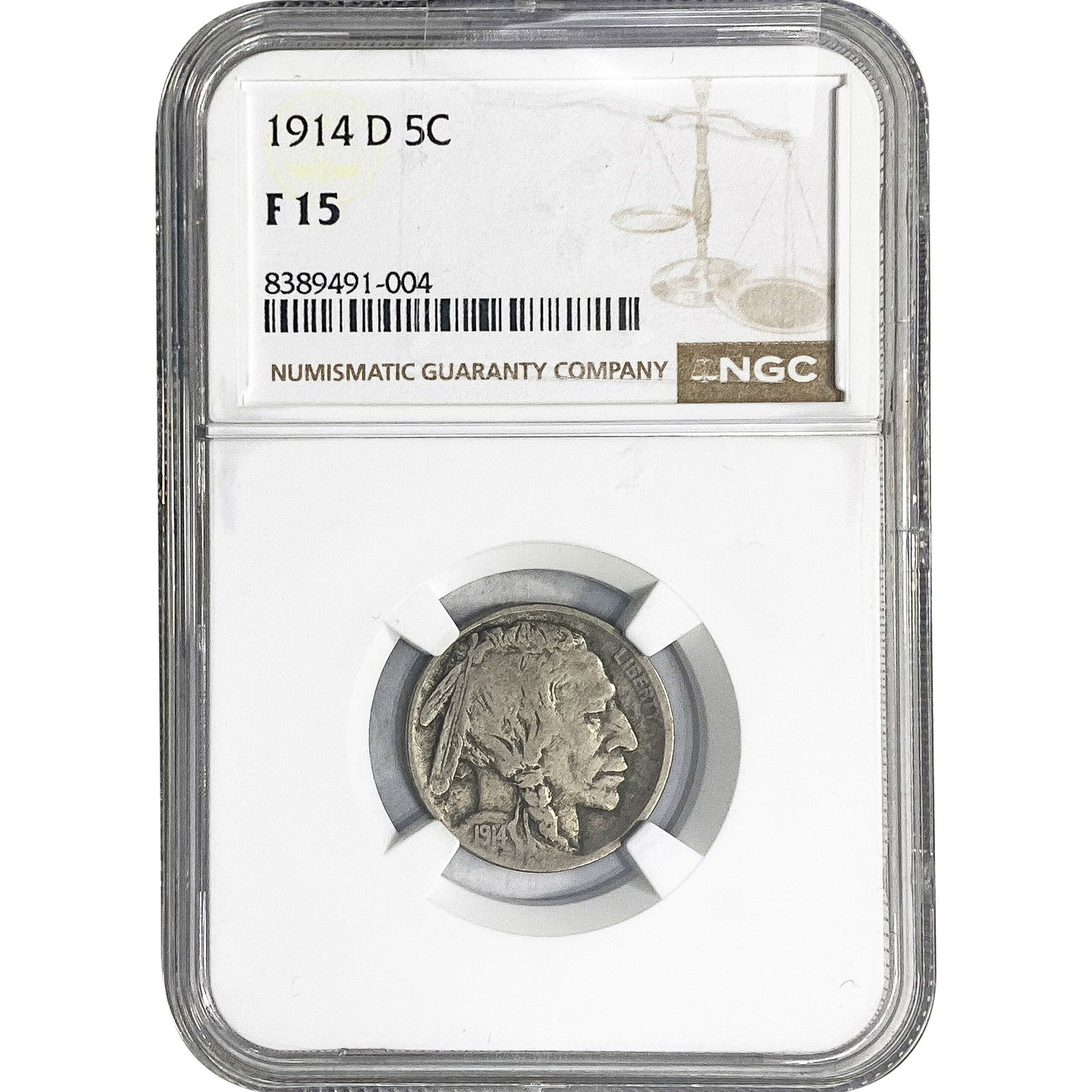 1914-D Buffalo Nickel NGC F15 (1 of 2)