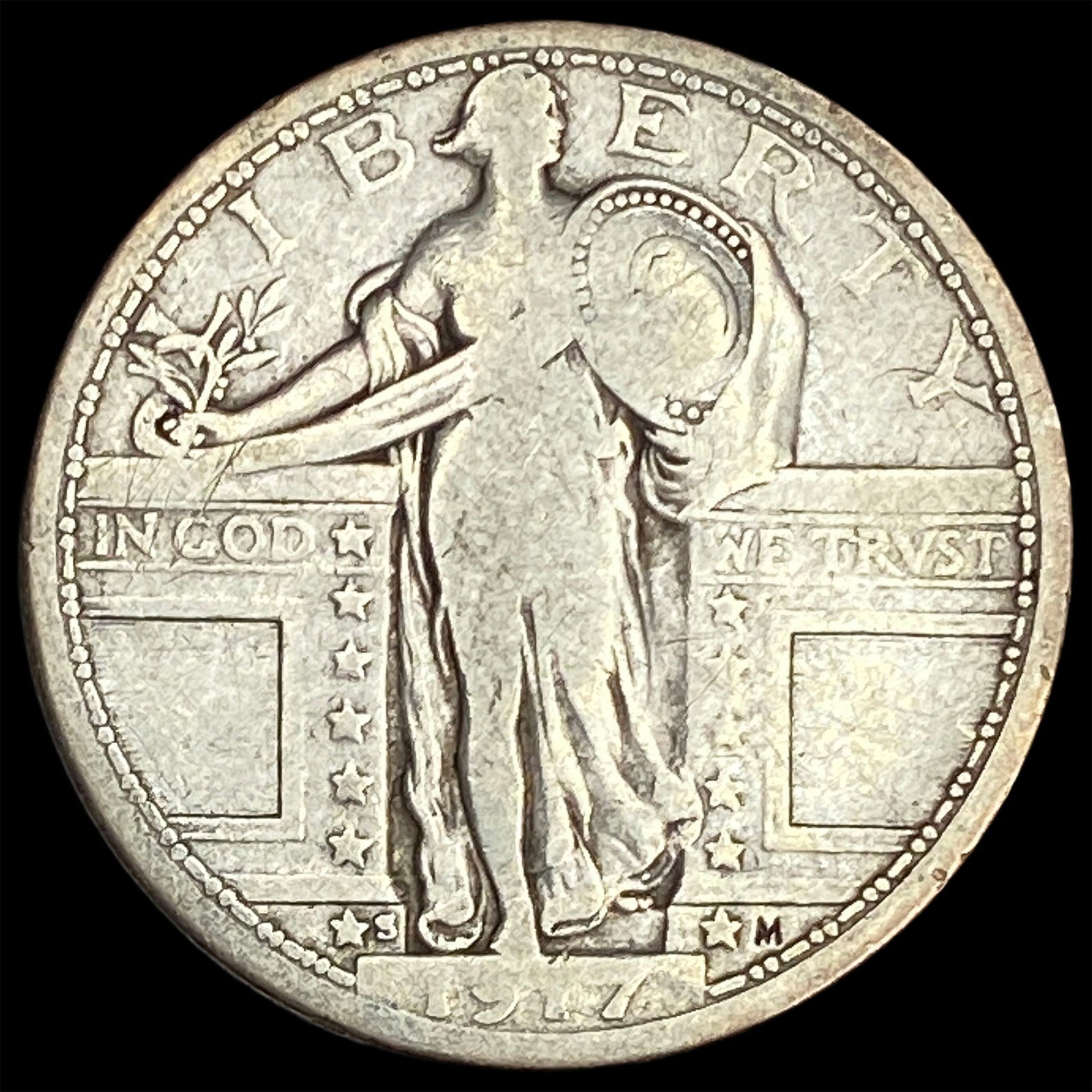 1927-S Silver Standing Liberty Quarter LIGHTLY CIRCULATED (1 of 2)