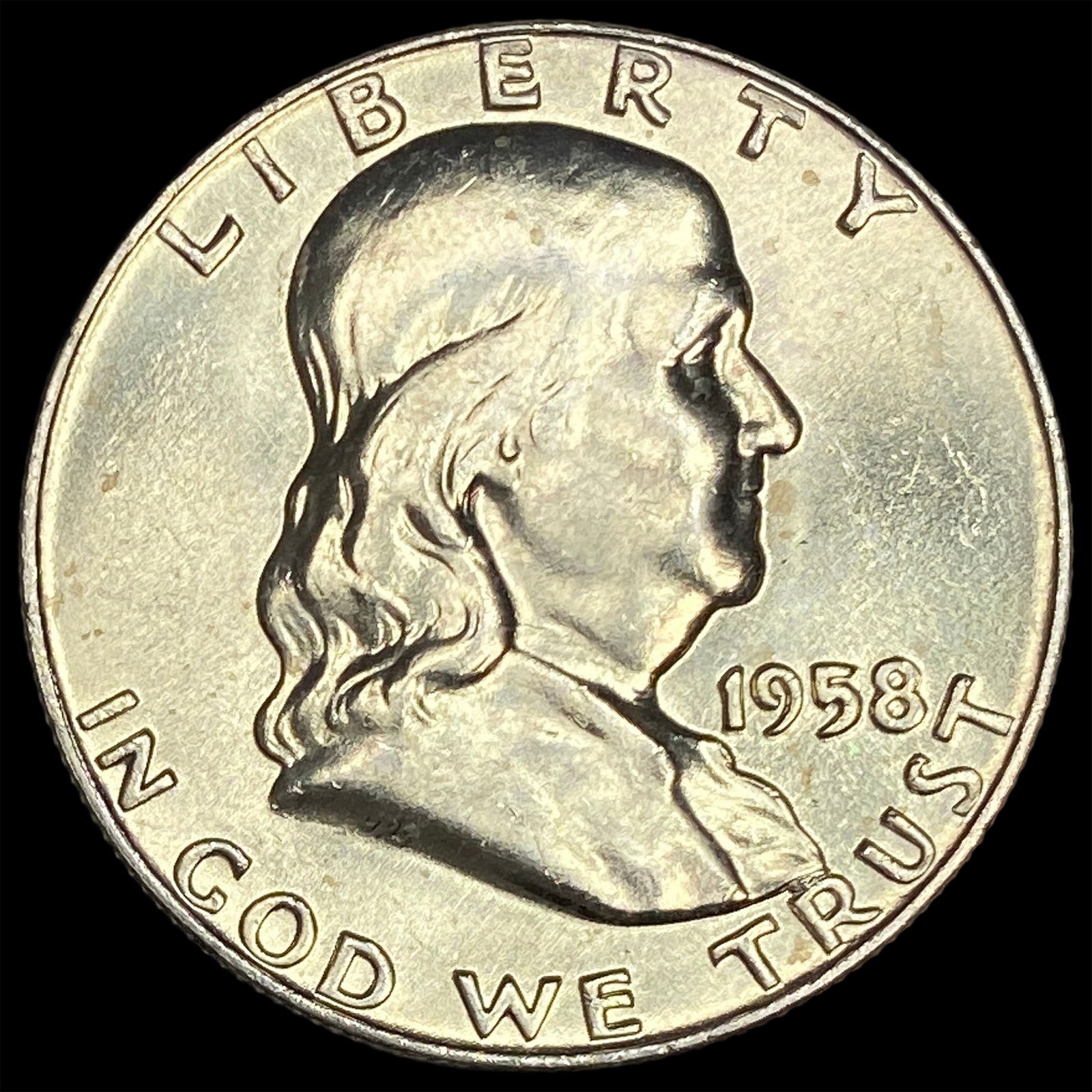 1958-D Silver Half Dollar Franklin UNCIRCULATED (1 of 2)