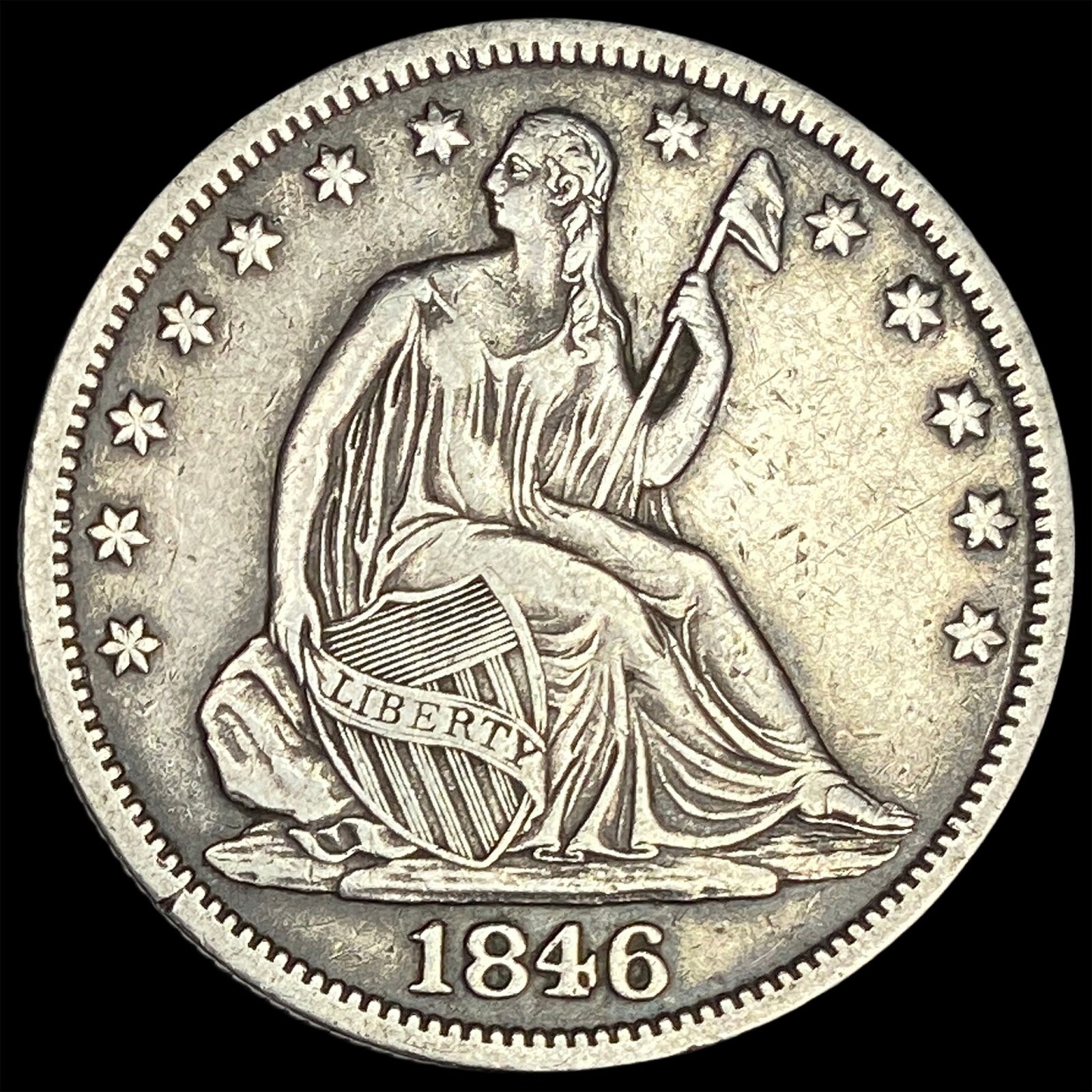 1846-O Silver Seated Liberty Half Dollar NEARLY UNCIRCULATED (1 of 2)