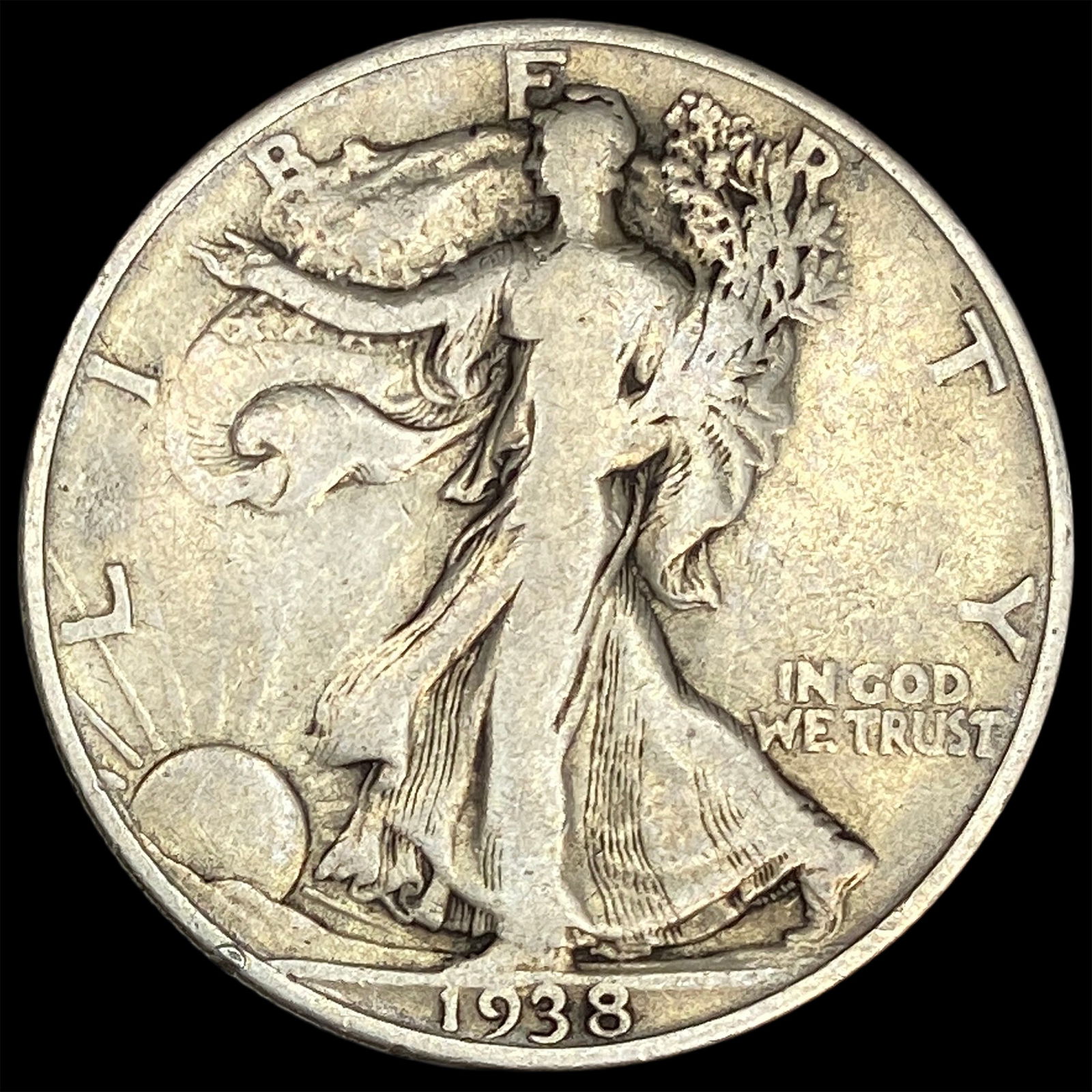 1938-D Silver Walking Liberty Half Dollar NICELY CIRCULATED (1 of 2)