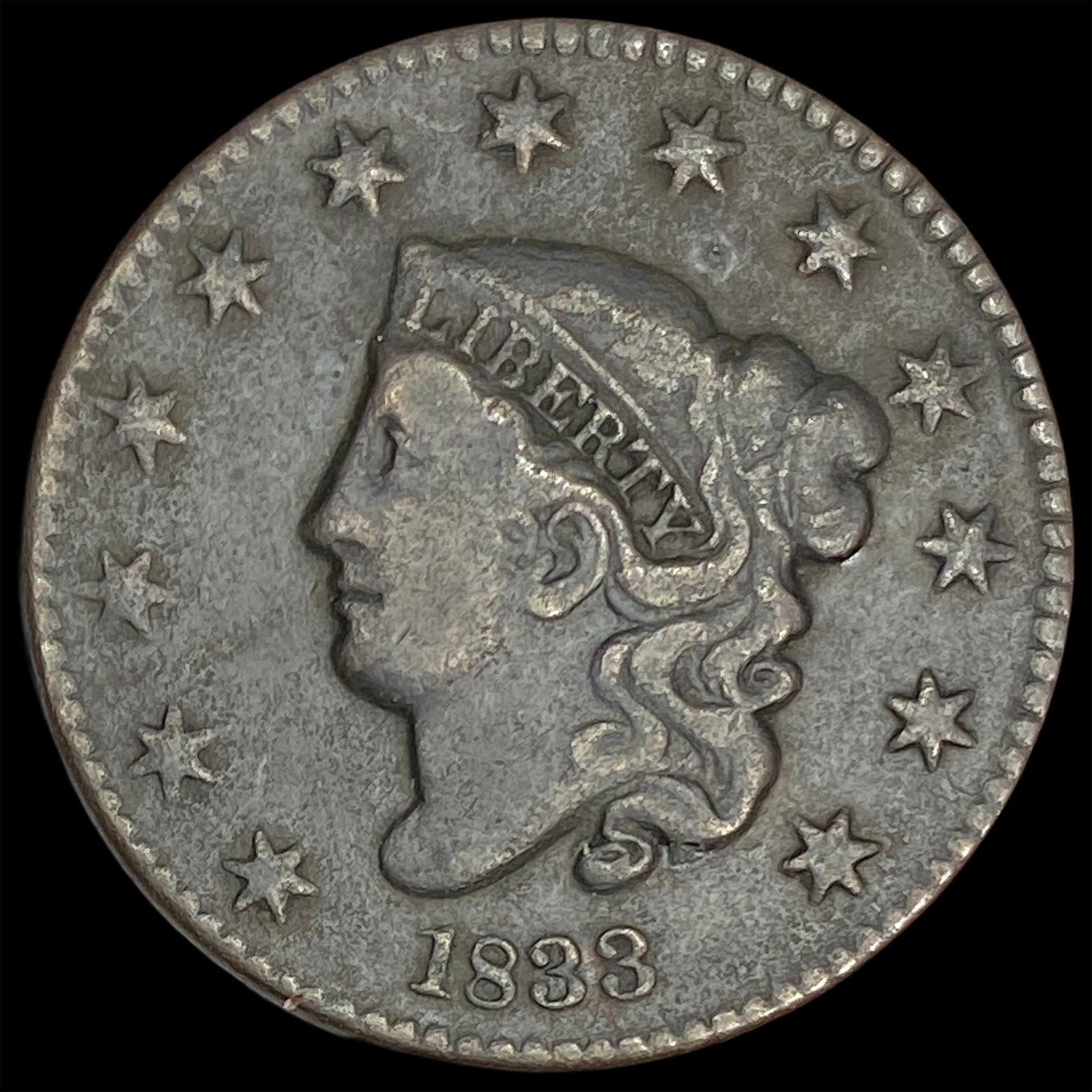 1833 Coronet Head Large Cent LIGHTLY CIRCULATED (1 of 2)