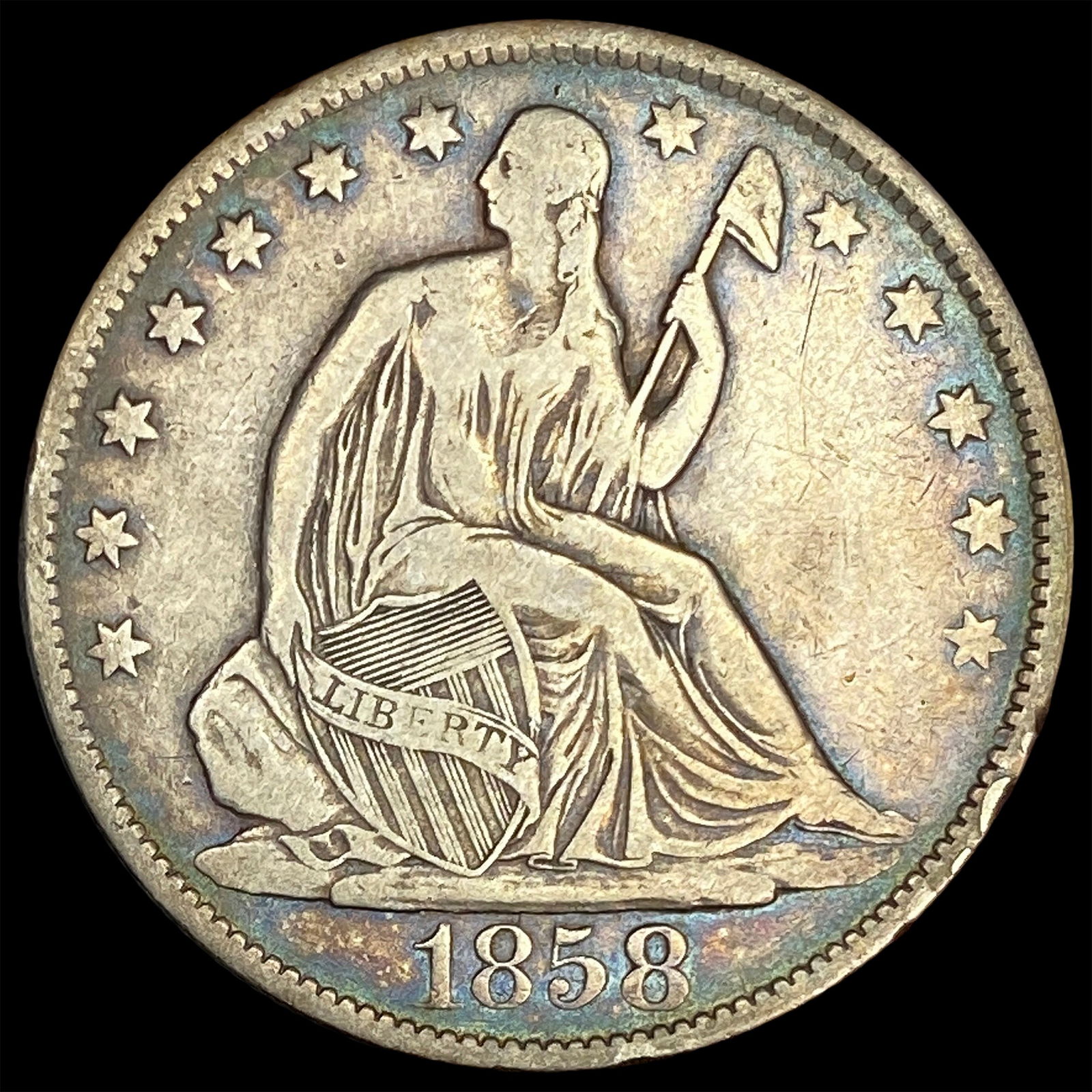 1858-O Silver Half Dollar LIGHTLY CIRCULATED: 1858-O Silver Half Dollar LIGHTLY CIRCULATED