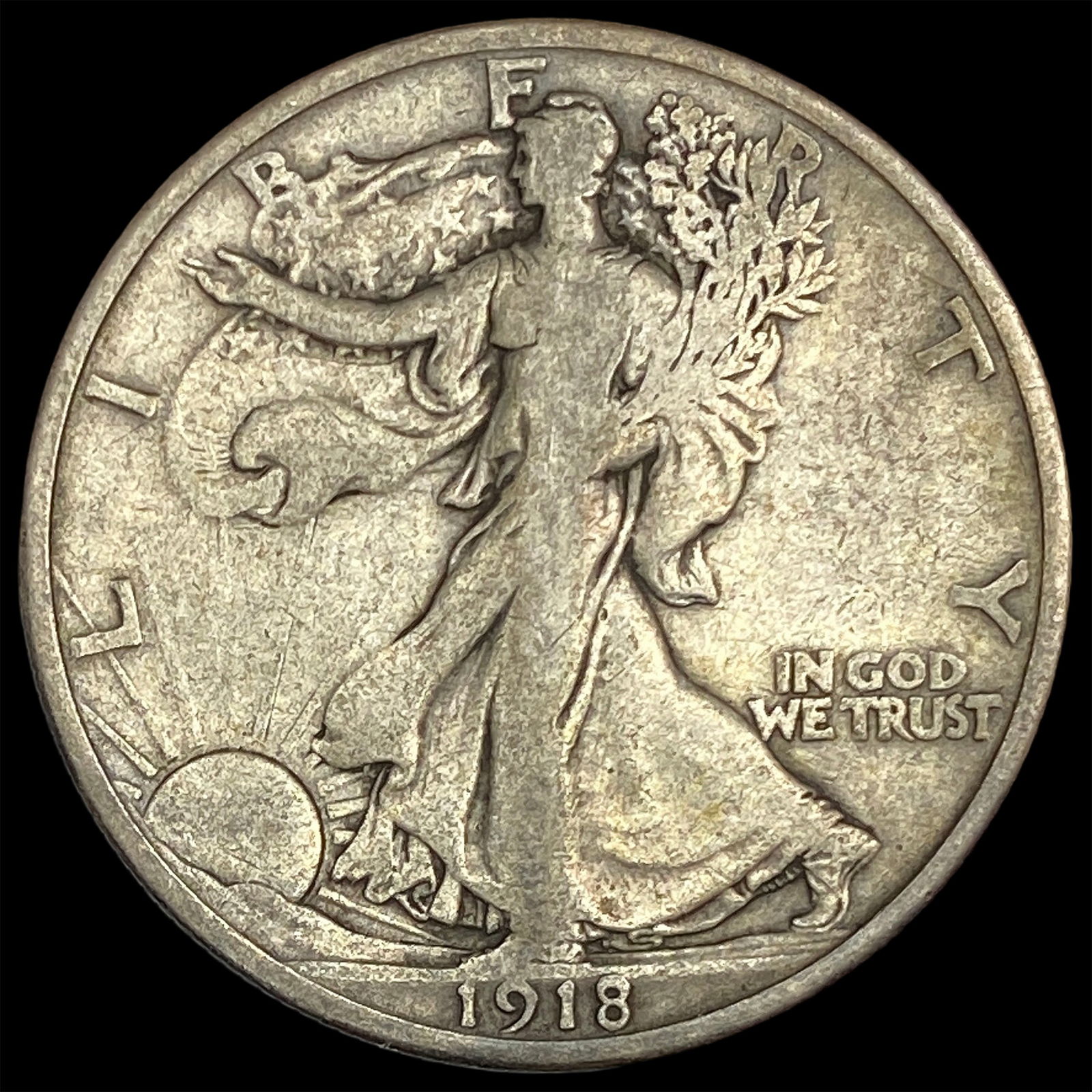 1918 Silver Walking Liberty Half Dollar NICELY CIRCULATED (1 of 2)