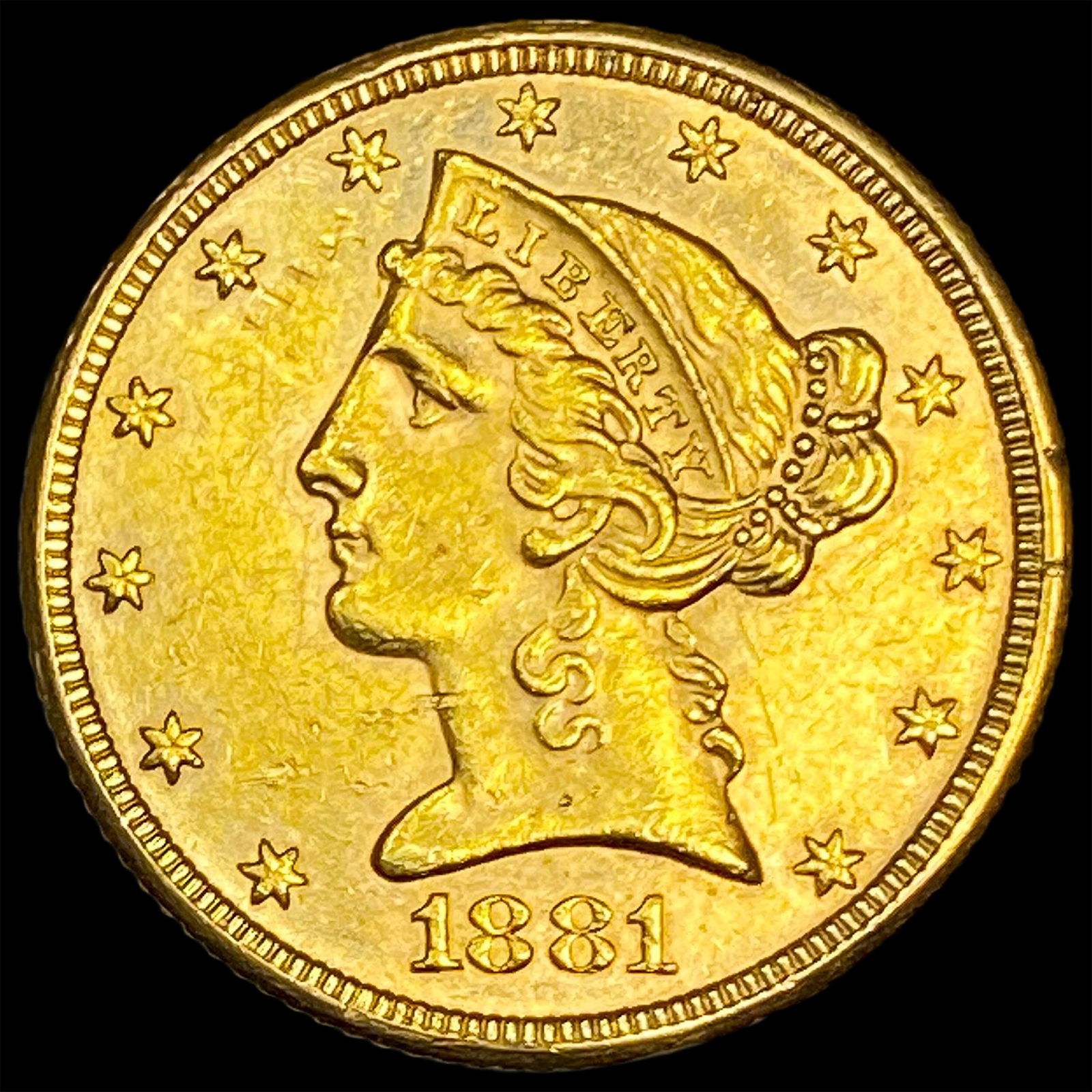 1881 Liberty Head Half Eagle $5 Gold UNCIRCULATED (1 of 2)