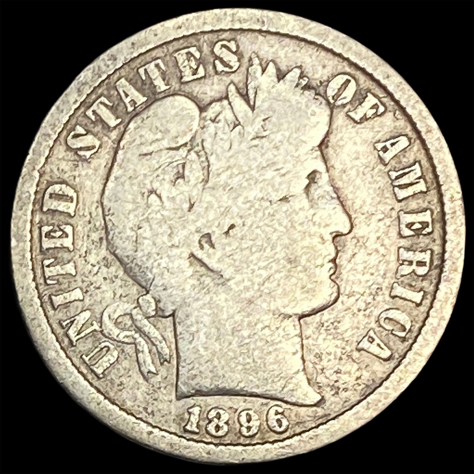1896-S Silver Barber Dime NICELY CIRCULATED (1 of 2)