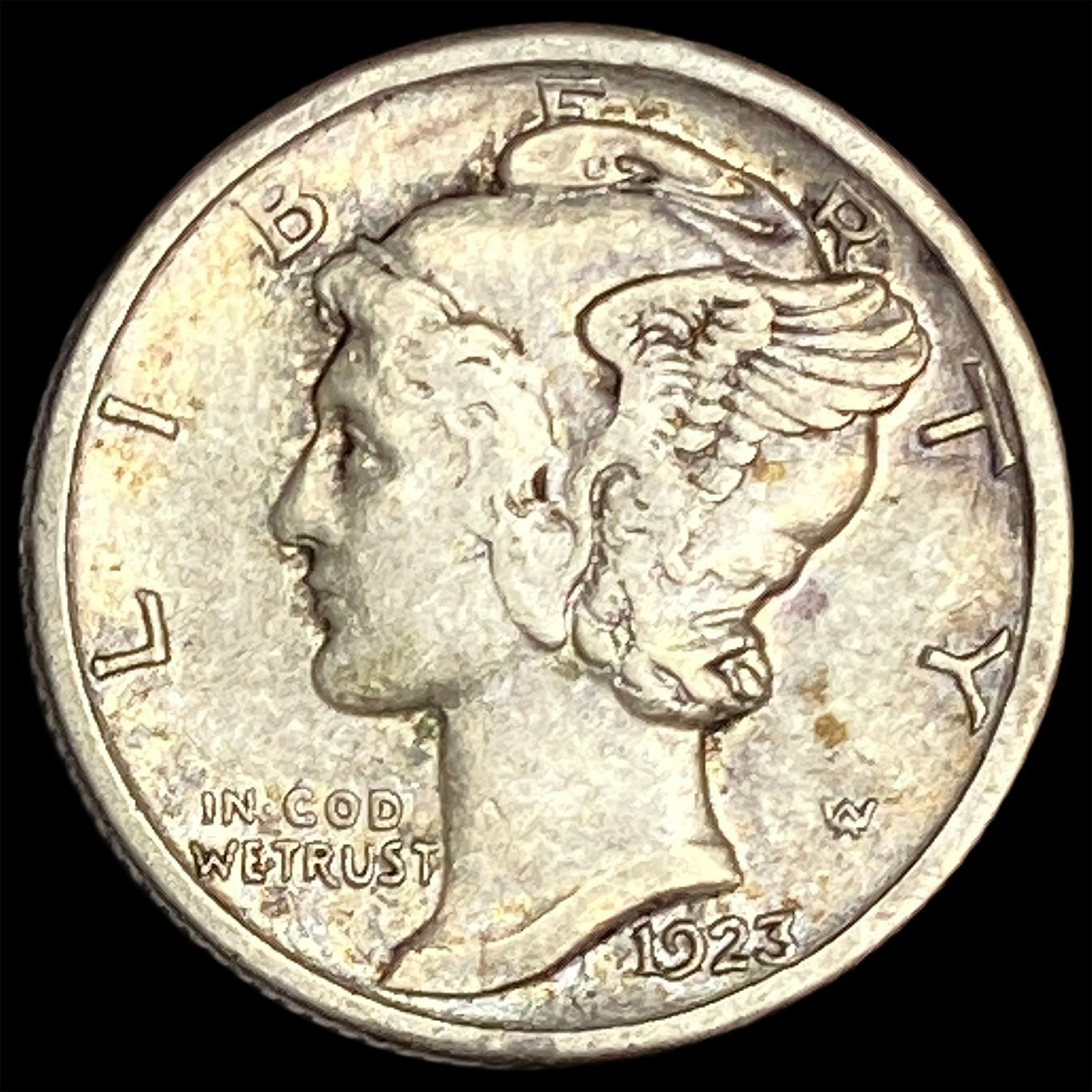 1923-S Silver Mercury Dime ABOUT UNCIRCULATED (1 of 2)