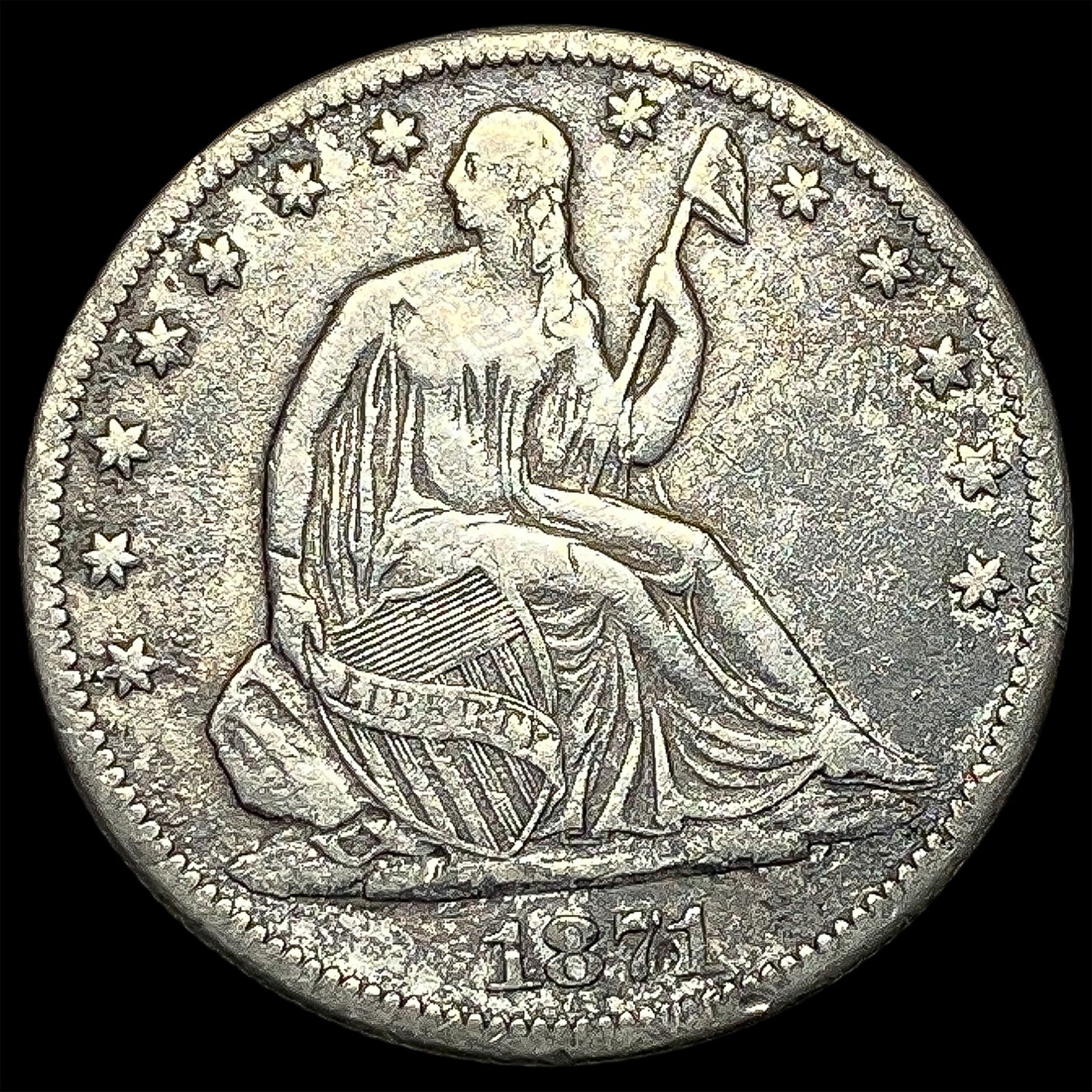 1871 Seated Liberty Half Dollar HIGH GRADE (1 of 2)