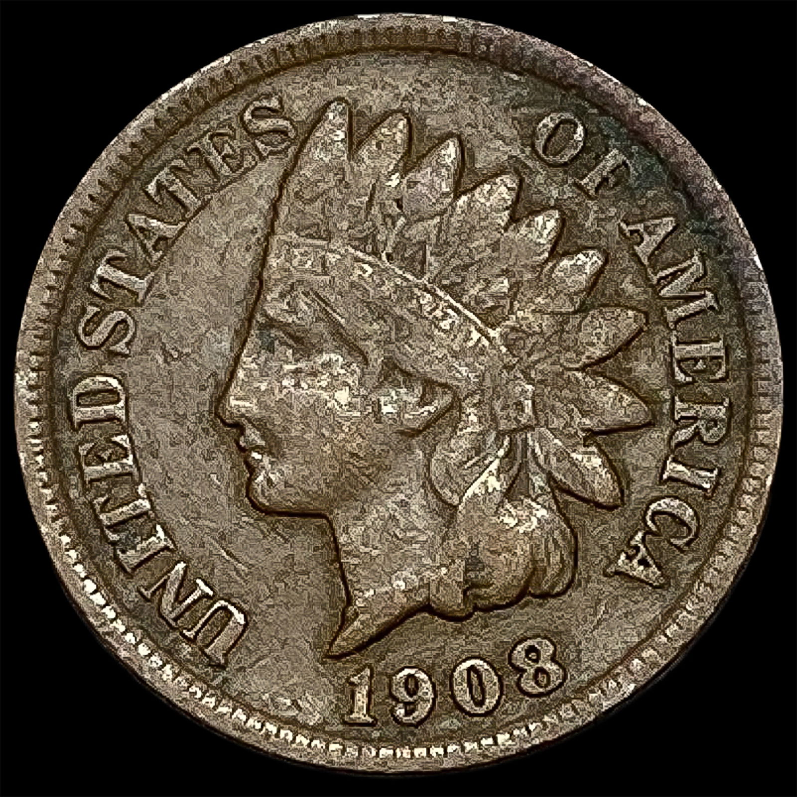 1908-S Indian Head Cent LIGHTLY CIRCULATED (1 of 2)