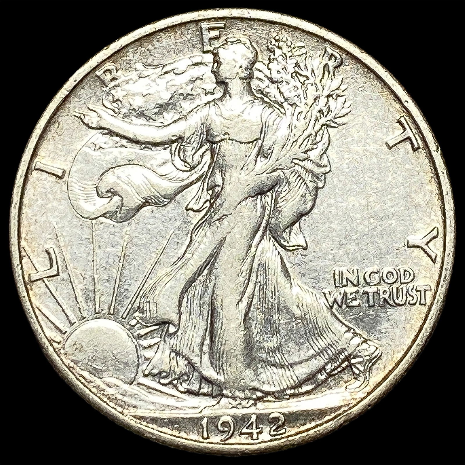 1942-S Silver Walking Liberty Half Dollar CLOSELY UNCIRCULATED (1 of 2)