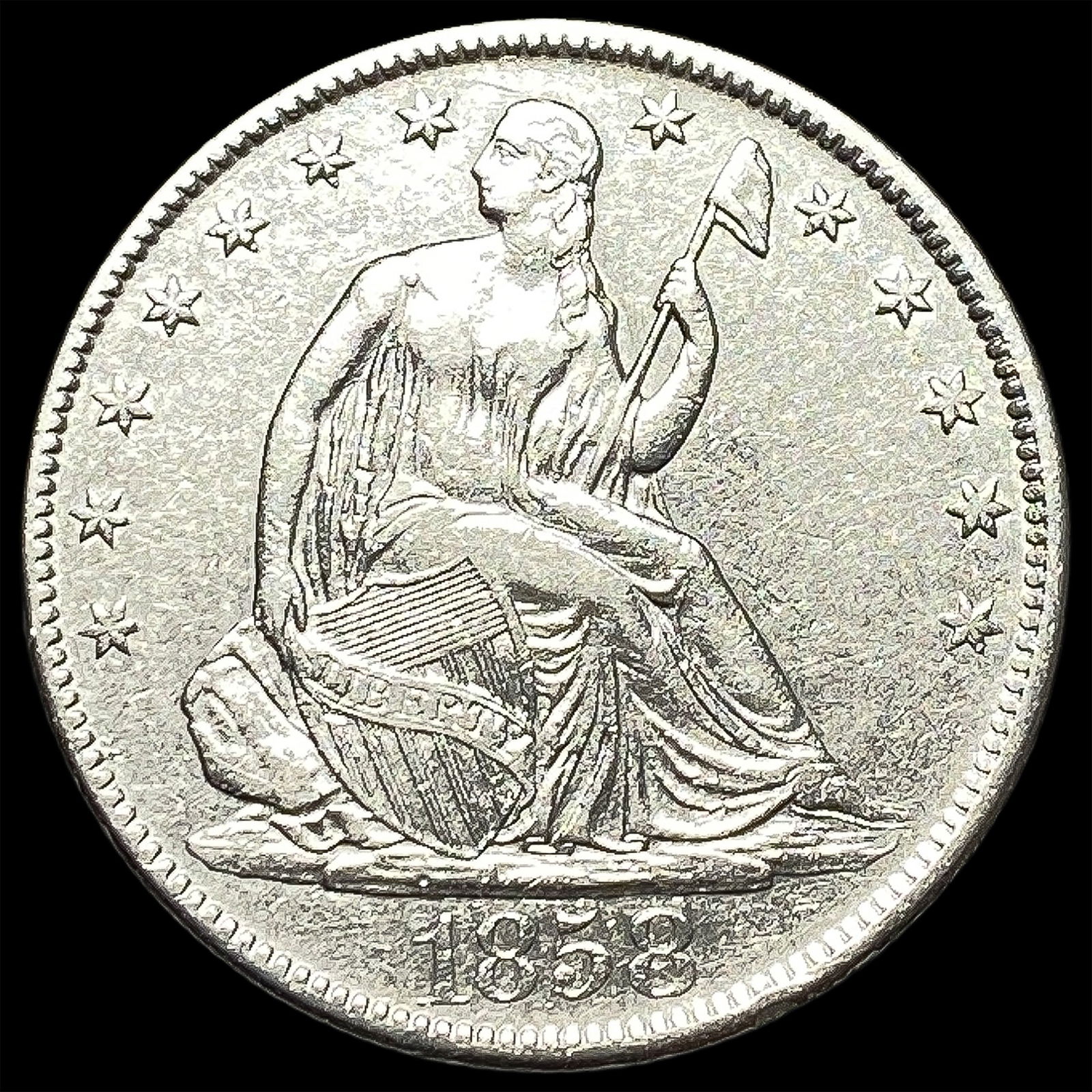 1858-O Silver Half Dollar CLOSELY UNCIRCULATED (1 of 2)