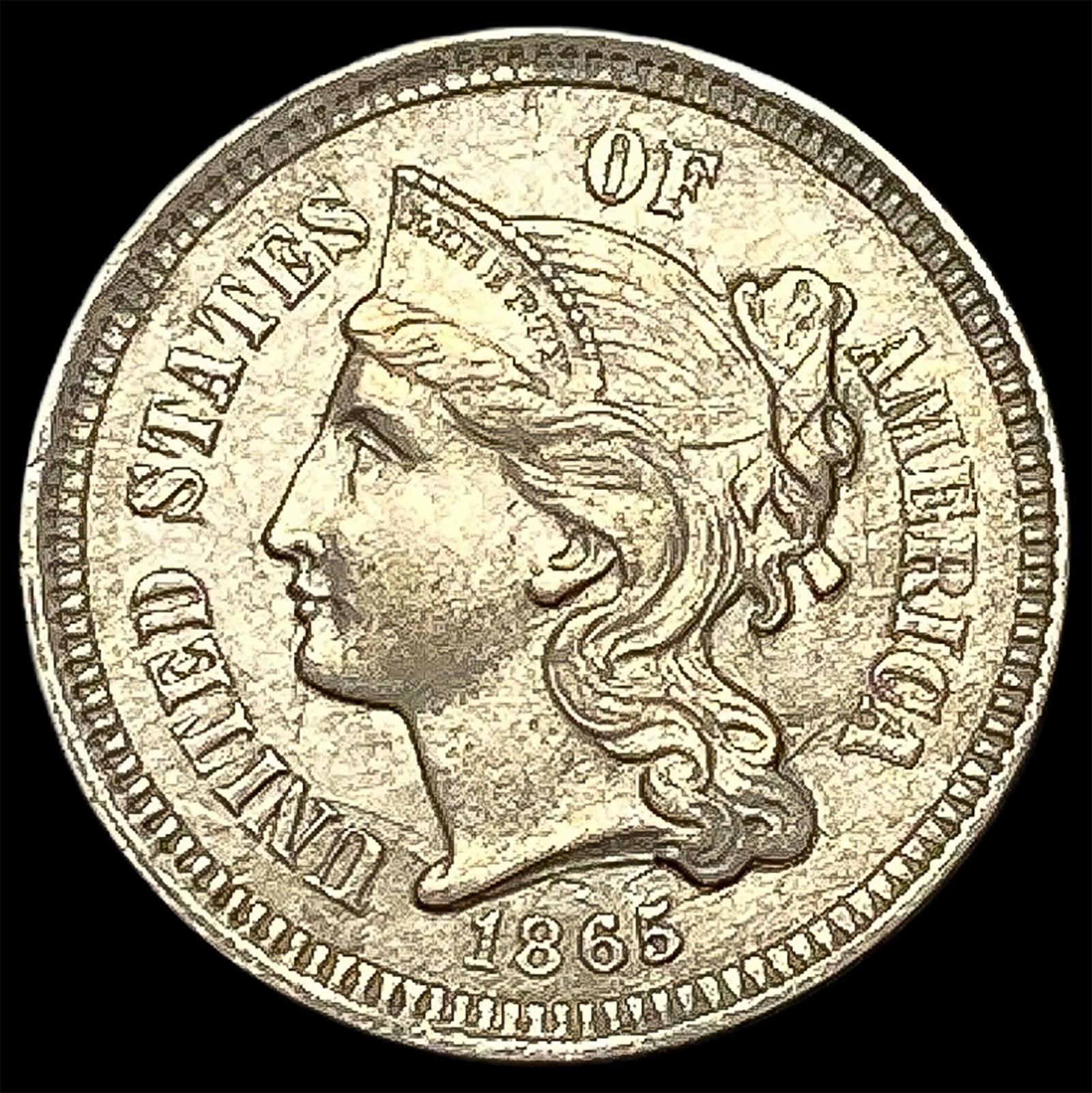 1865 Nickel Three-Cent Piece UNCIRCULATED: 1865 Nickel Three-Cent Piece UNCIRCULATED