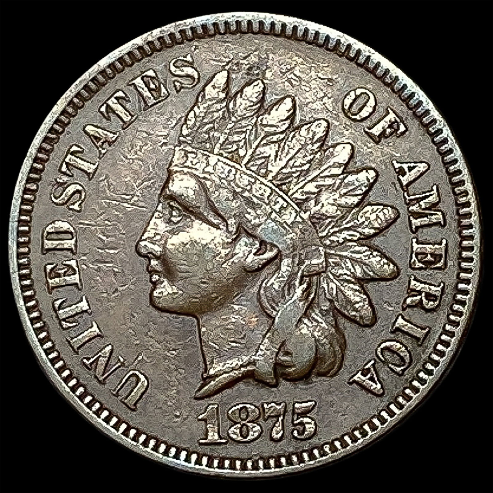 1875 Indian Head Cent CLOSELY UNCIRCULATED: 1875 Indian Head Cent CLOSELY UNCIRCULATED