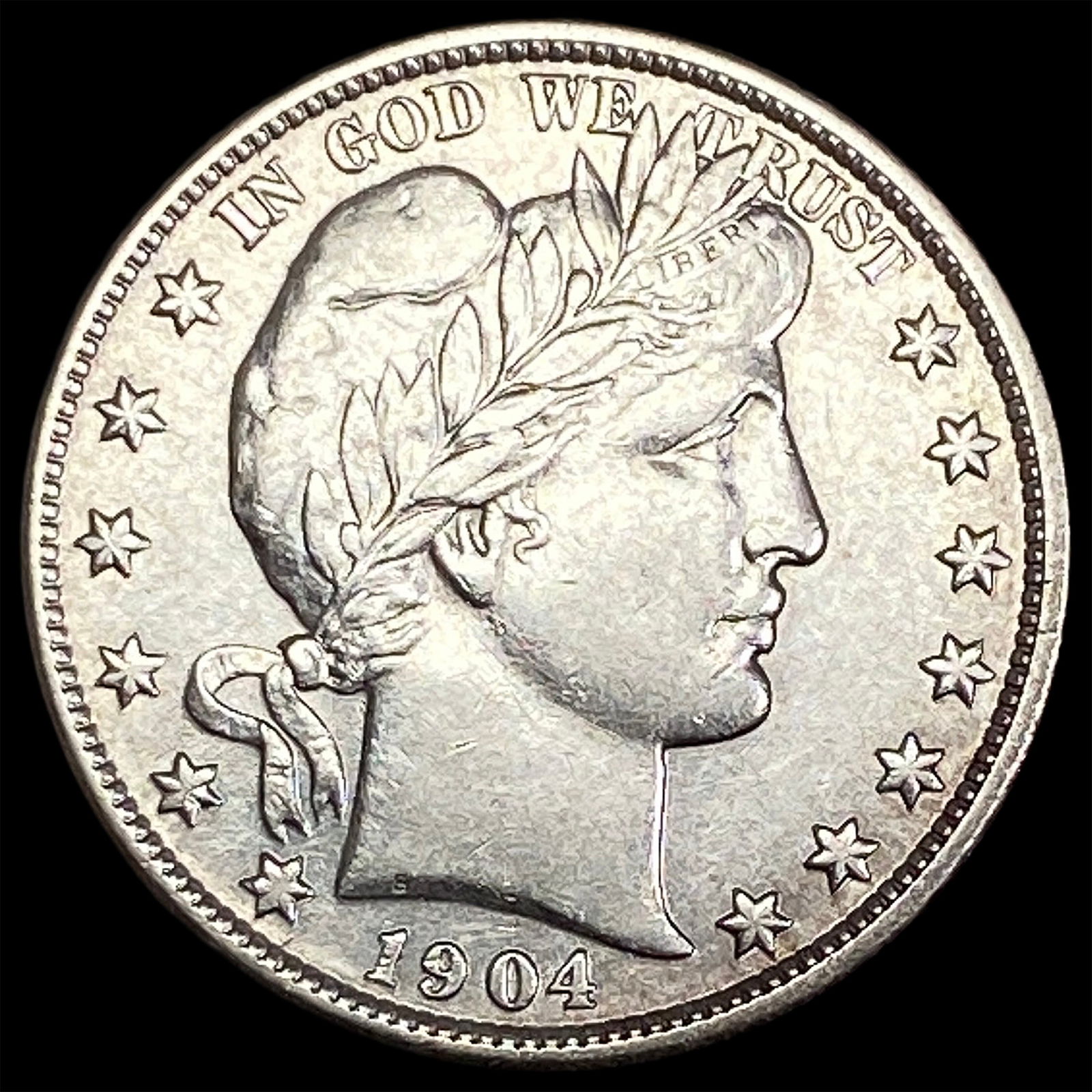 1904-S Silver Barber Half Dollar NEARLY UNCIRCULATED (1 of 2)