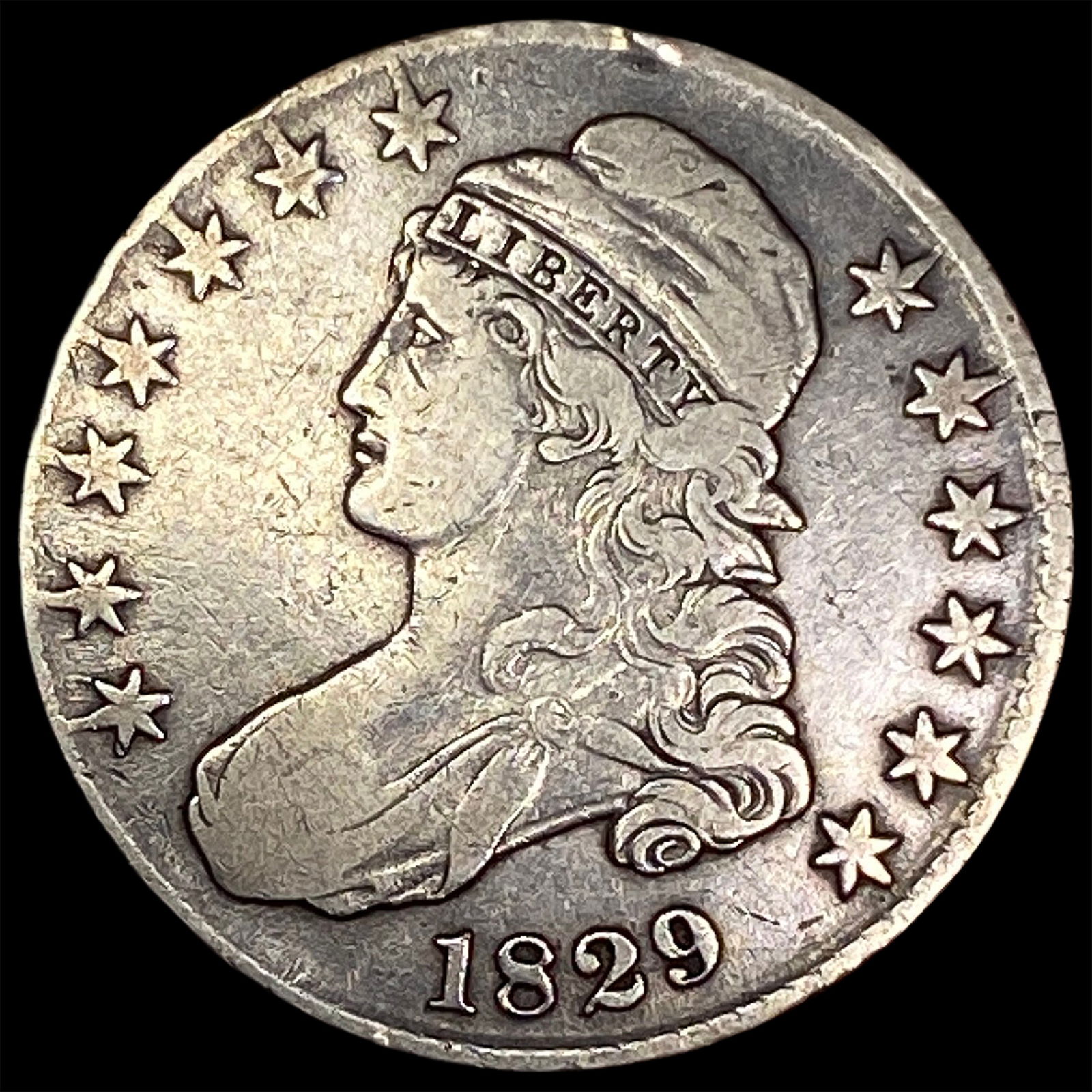 1829 Capped Bust Half Dollar NICELY CIRCULATED (1 of 2)