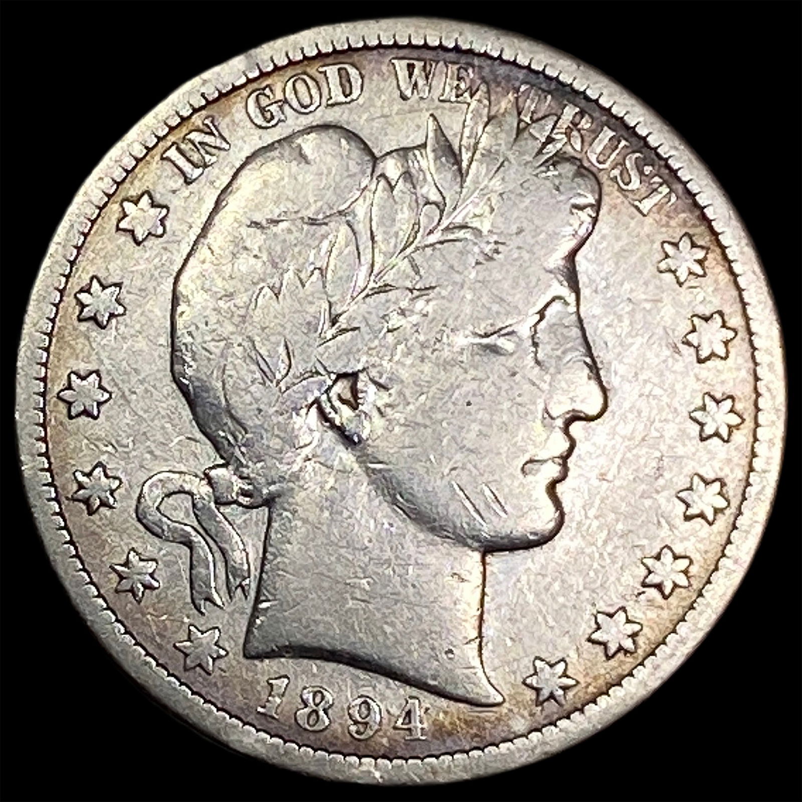 1894-S Silver Barber Half Dollar NICELY CIRCULATED (1 of 2)