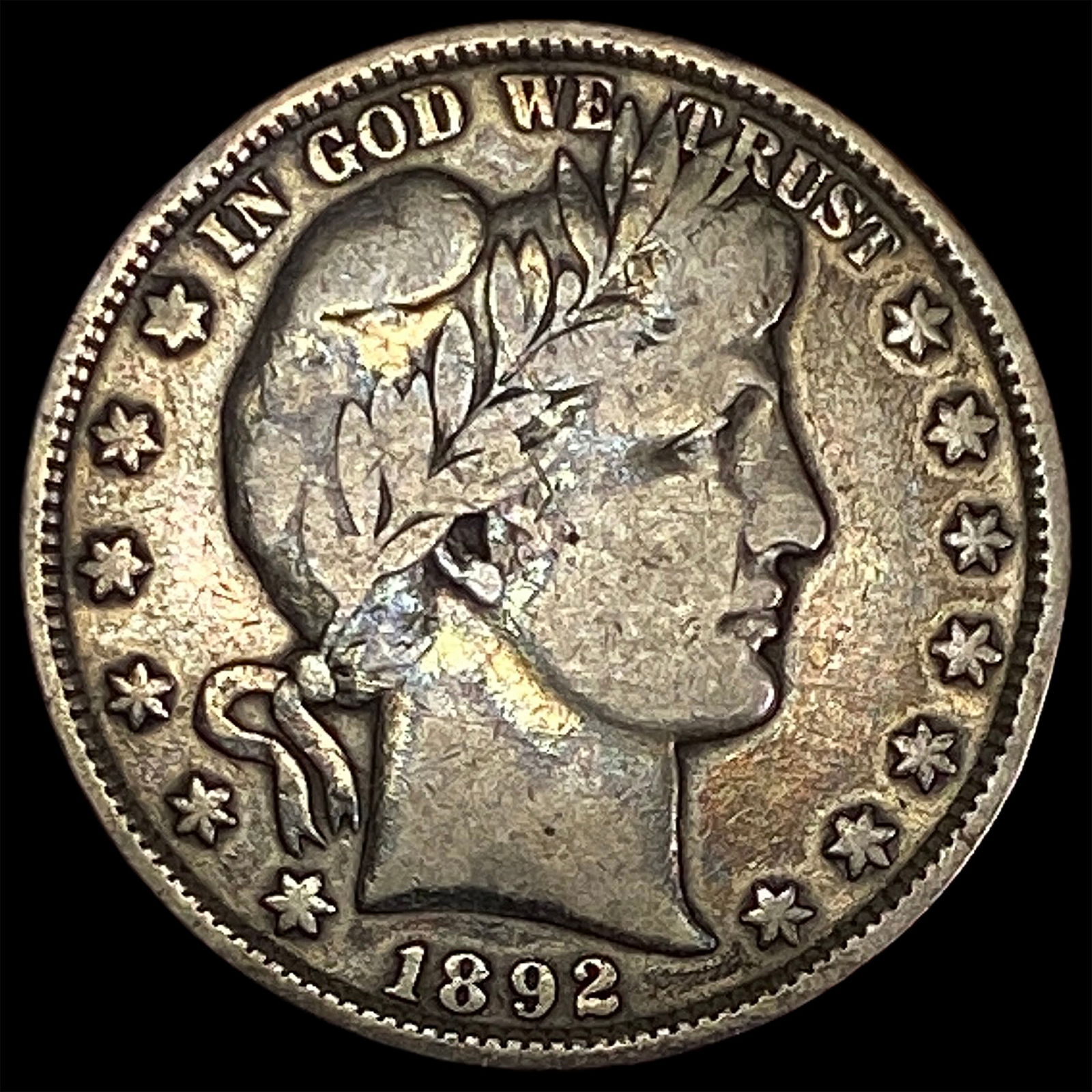 1892 Silver Barber Half Dollar NICELY CIRCULATED (1 of 2)
