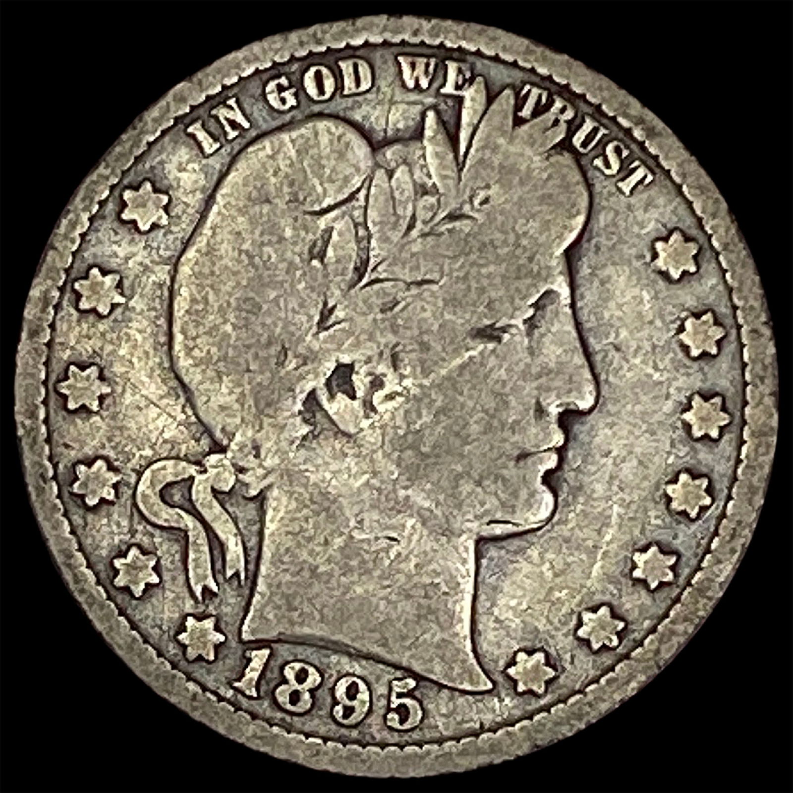 1895-O Silver Barber Quarter NICELY CIRCULATED (1 of 2)