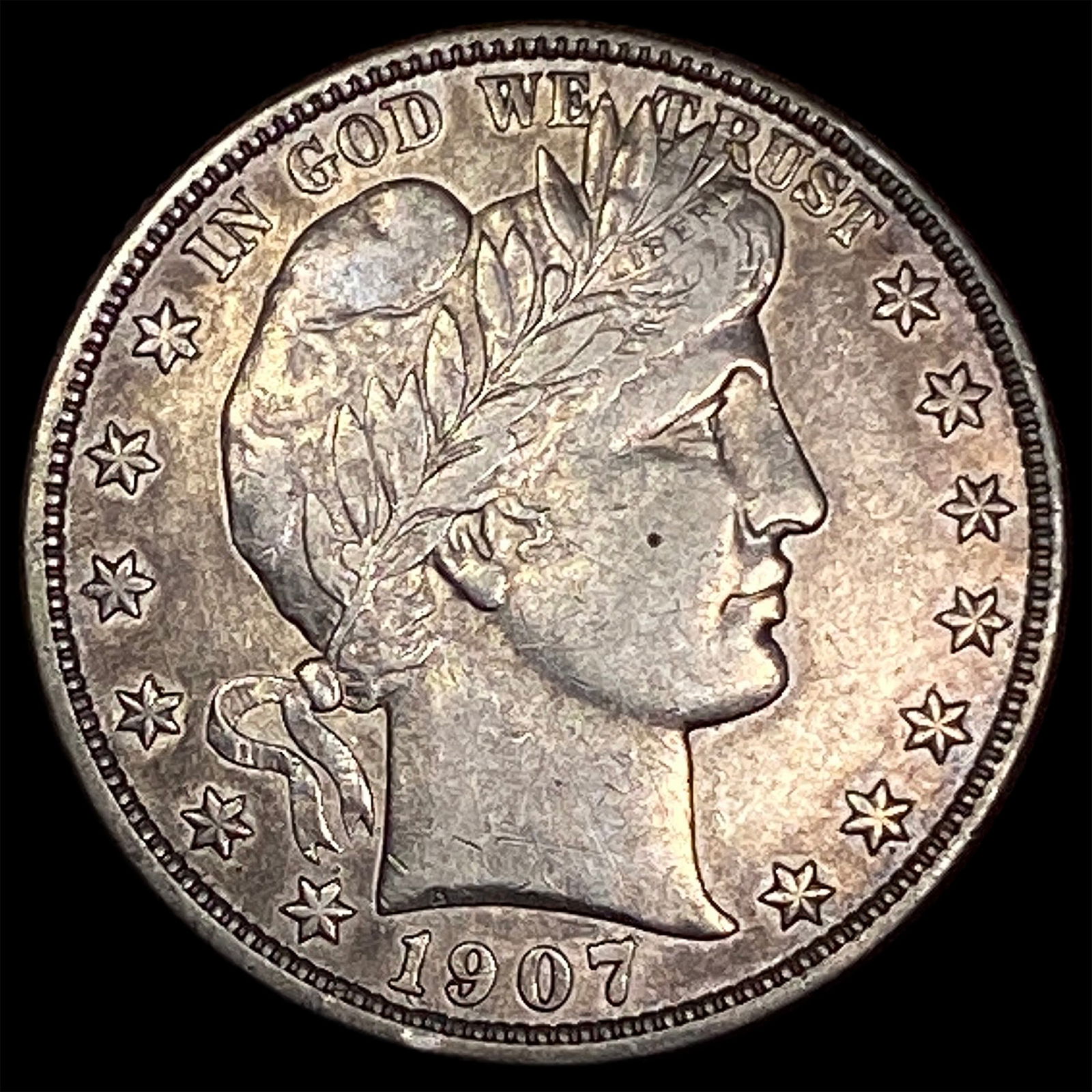 1907-O Silver Barber Half Dollar NEARLY UNCIRCULATED (1 of 2)