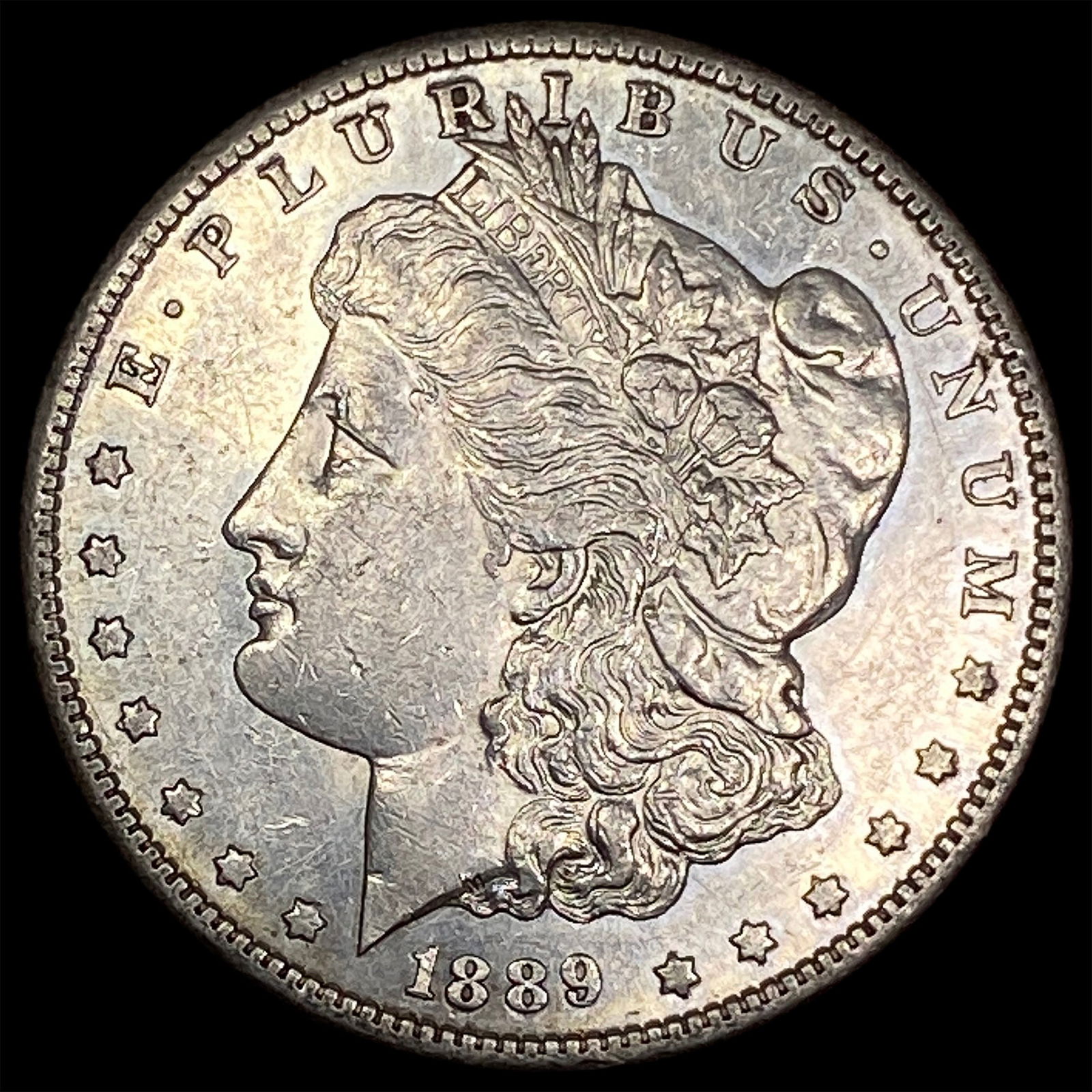 1889-S Silver Seated Liberty Morgan Dollar CHOICE AU (1 of 2)