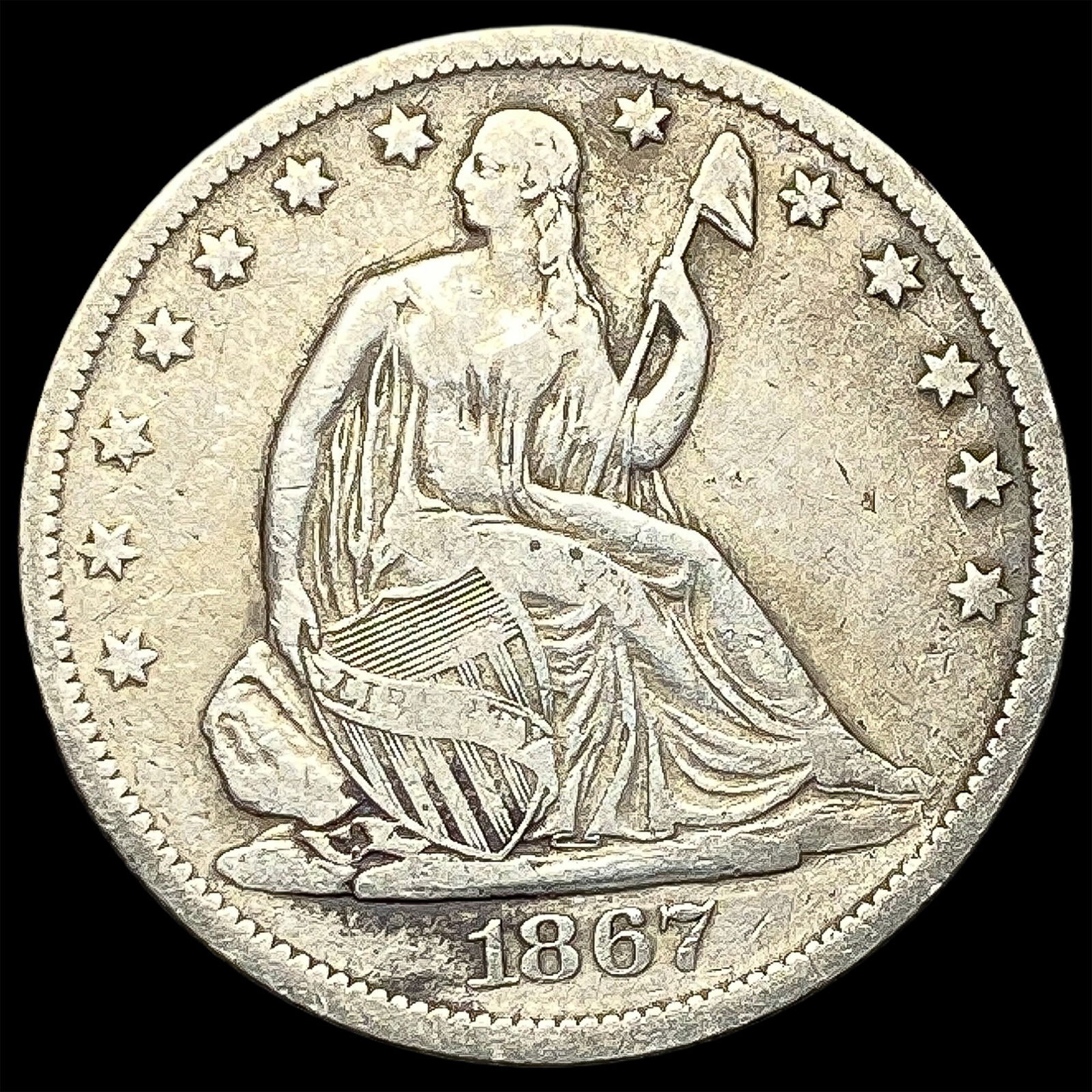 1867-S Silver Half Dollar LIGHTLY CIRCULATED (1 of 2)