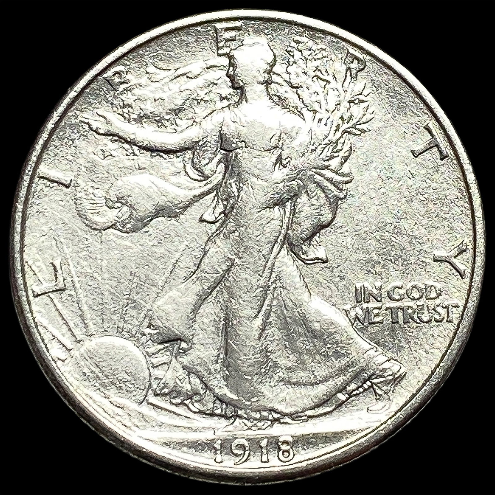 1918-S Walking Liberty Half Dollar NEARLY UNCIRCULATED (1 of 2)