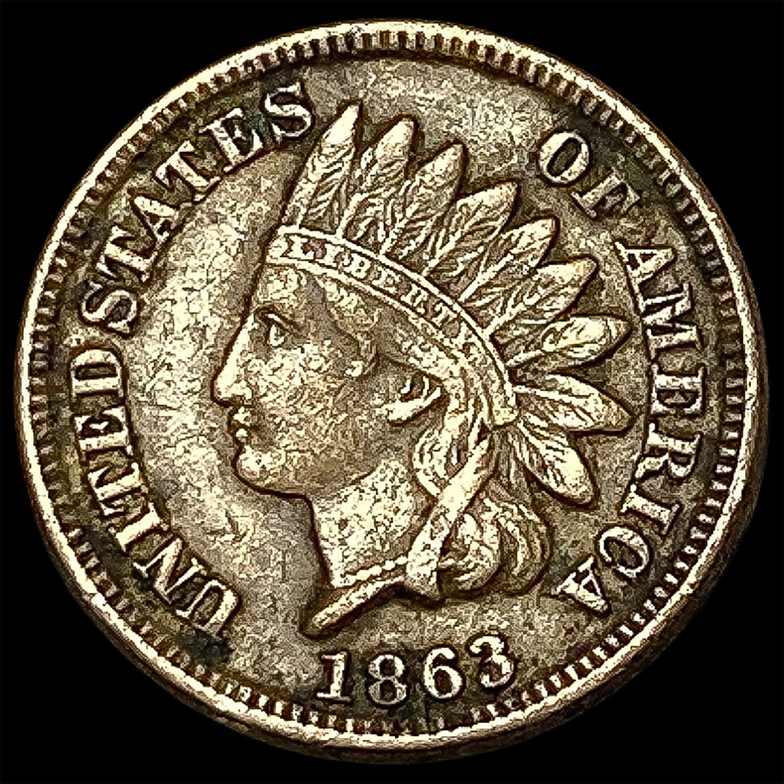 1863 Indian Head Cent NEARLY UNCIRCULATED (1 of 2)