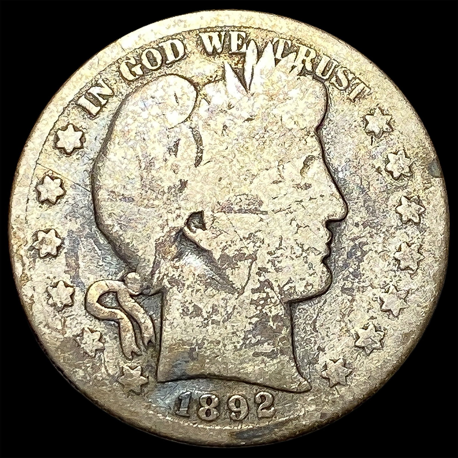 1892-S Silver Barber Half Dollar NICELY CIRCULATED (1 of 2)