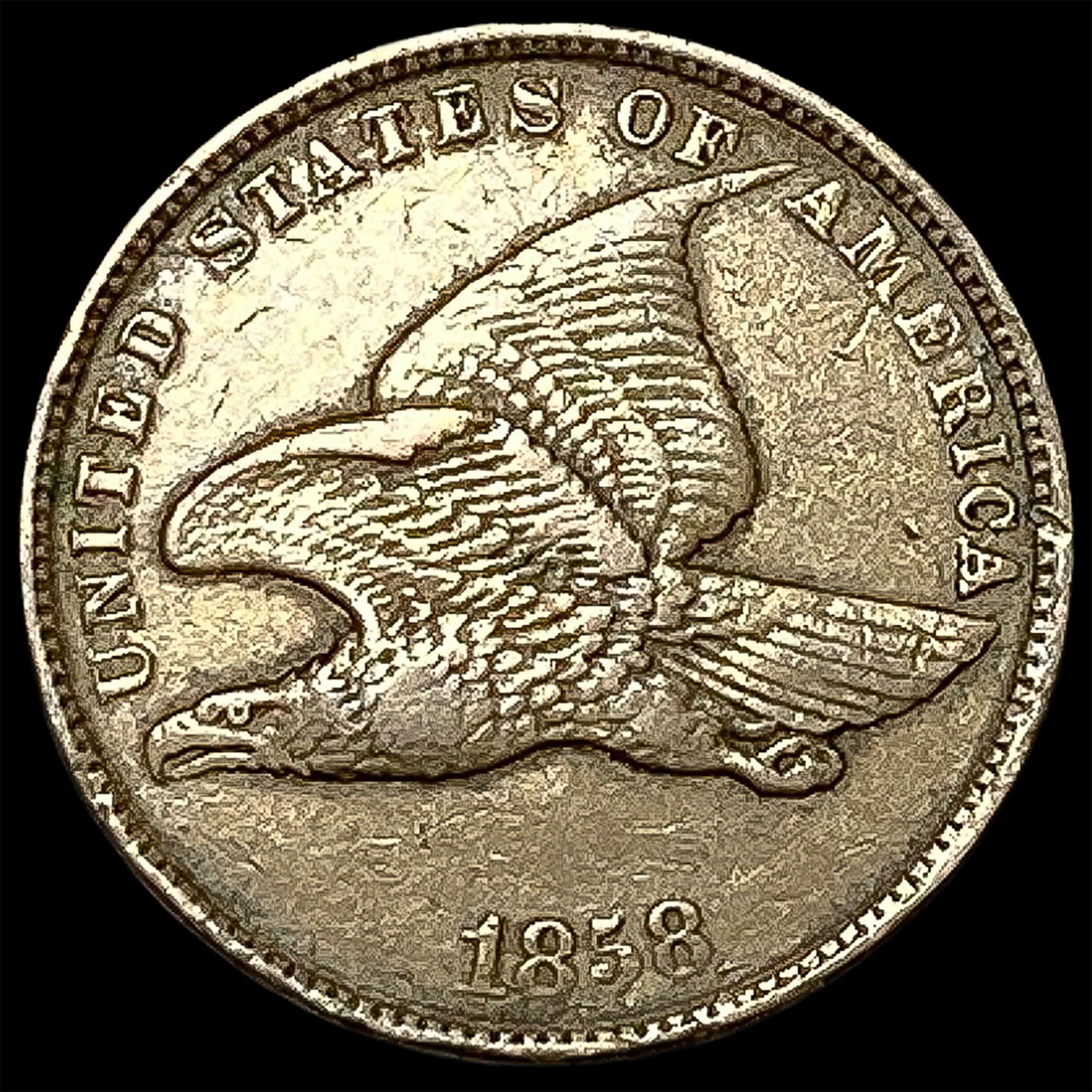 1858 Copper-Nickel Flying Eagle Cent NEARLY UNCIRCULATED (1 of 2)