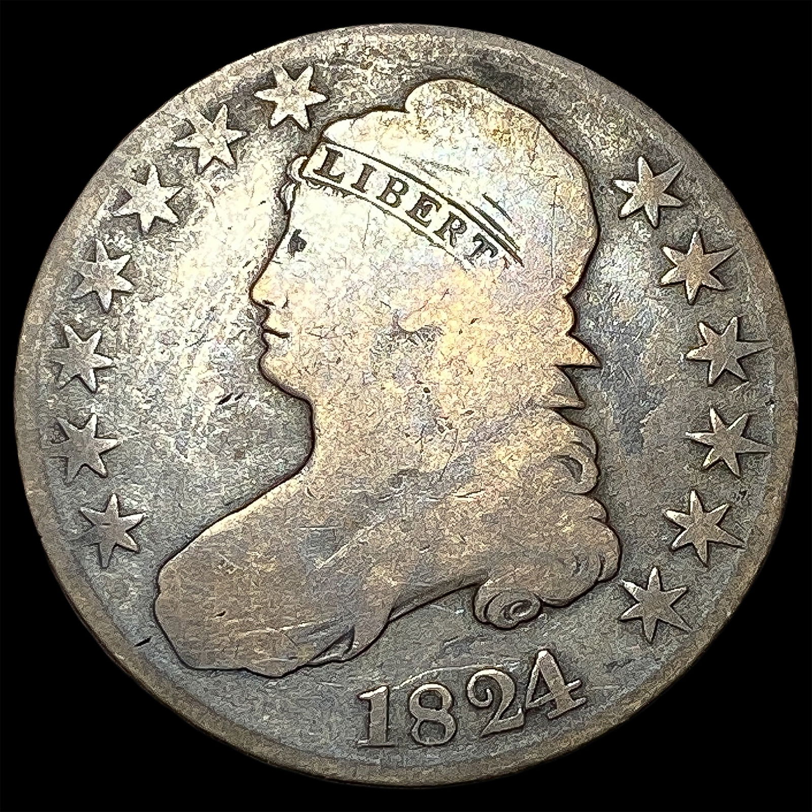 1824 Capped Bust Half Dollar NICELY CIRCULATED (1 of 2)