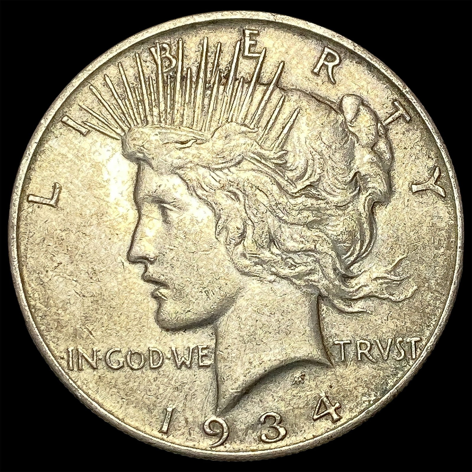 1934 Peace Silver Dollar ABOUT UNCIRCULATED (1 of 2)