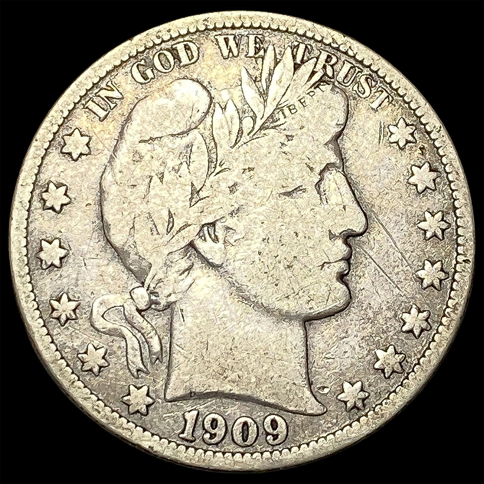 1909-O Silver Barber Half Dollar NICELY CIRCULATED (1 of 2)
