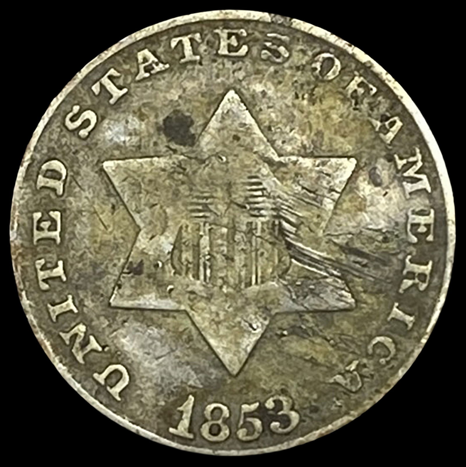 1853 Silver Three-Cent Piece HIGH GRADE (1 of 2)