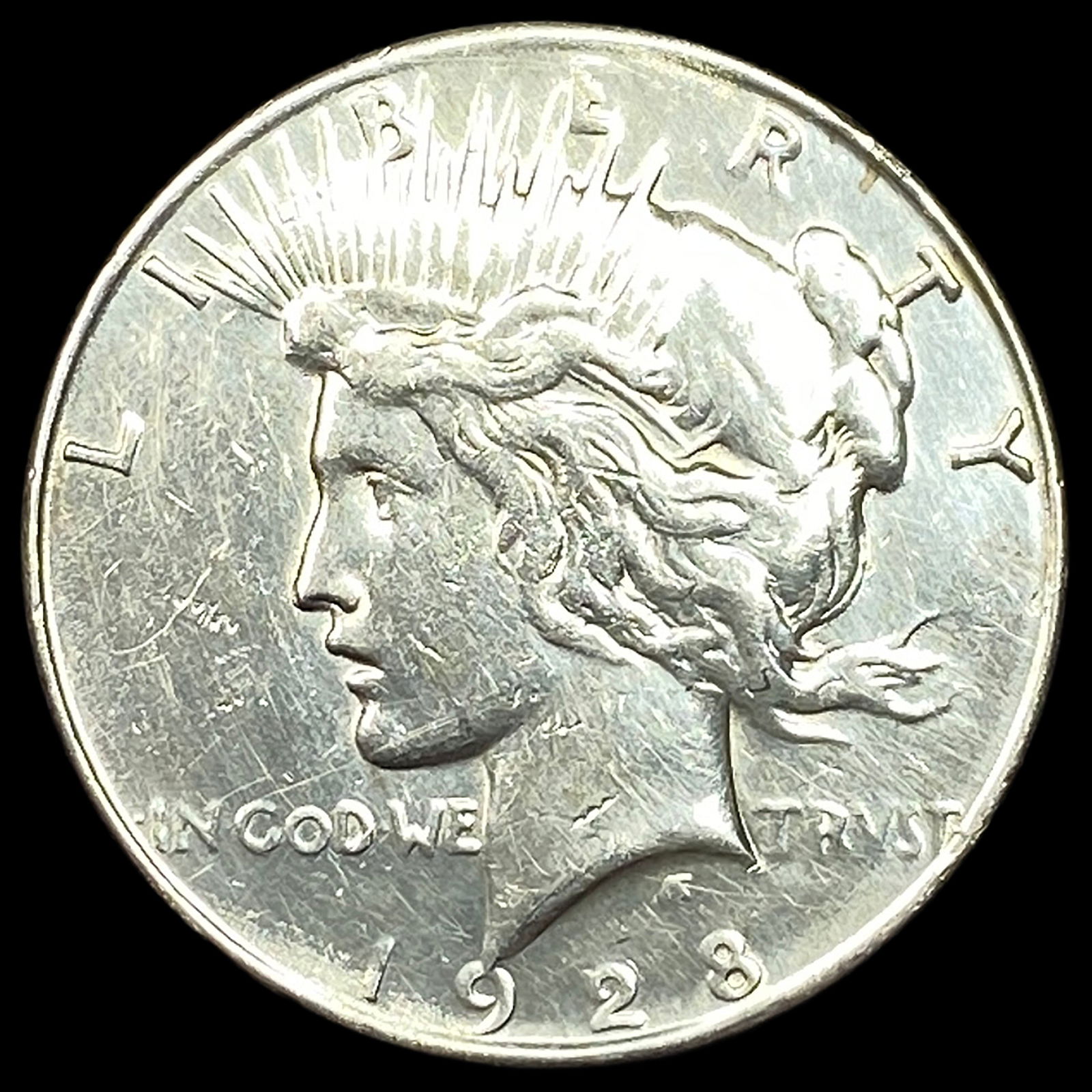 1928-S Silver Peace Dollar CLOSELY UNCIRCULATED (1 of 2)