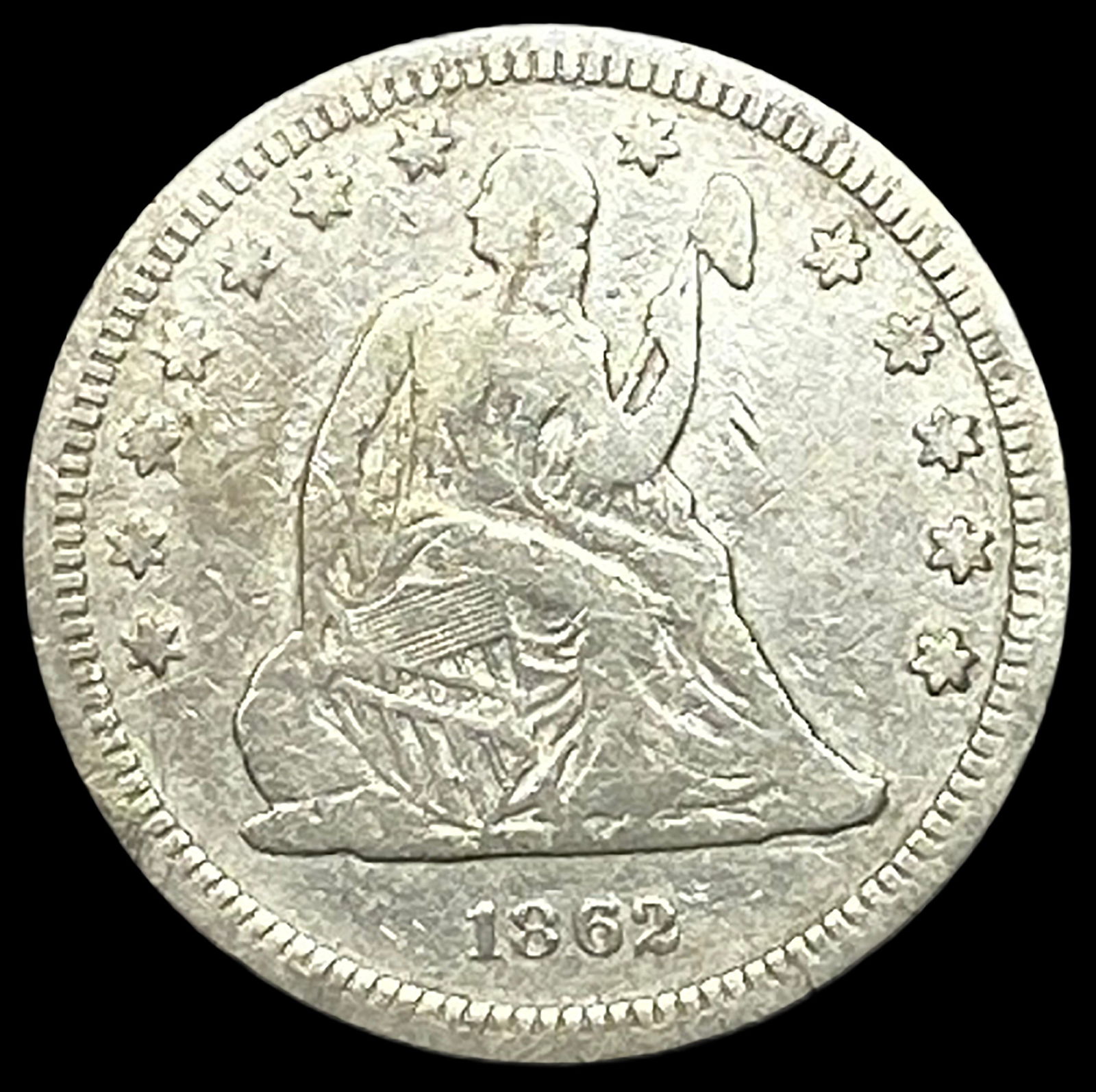1862 Seated Liberty Quarter NICELY CIRCULATED (1 of 2)