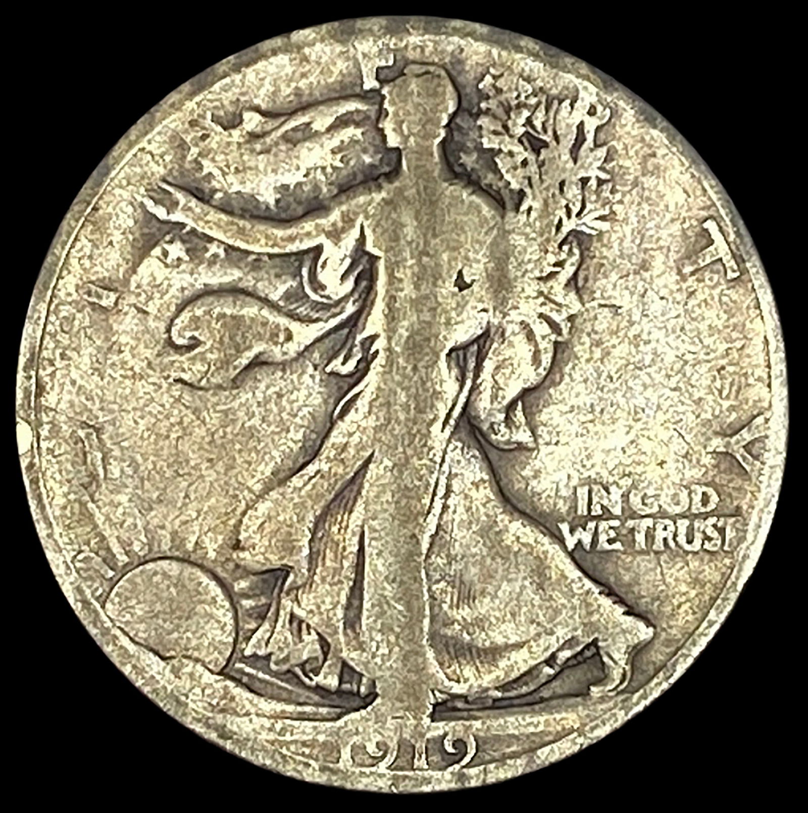 1919-D Silver Half Dollar NICELY CIRCULATED (1 of 2)